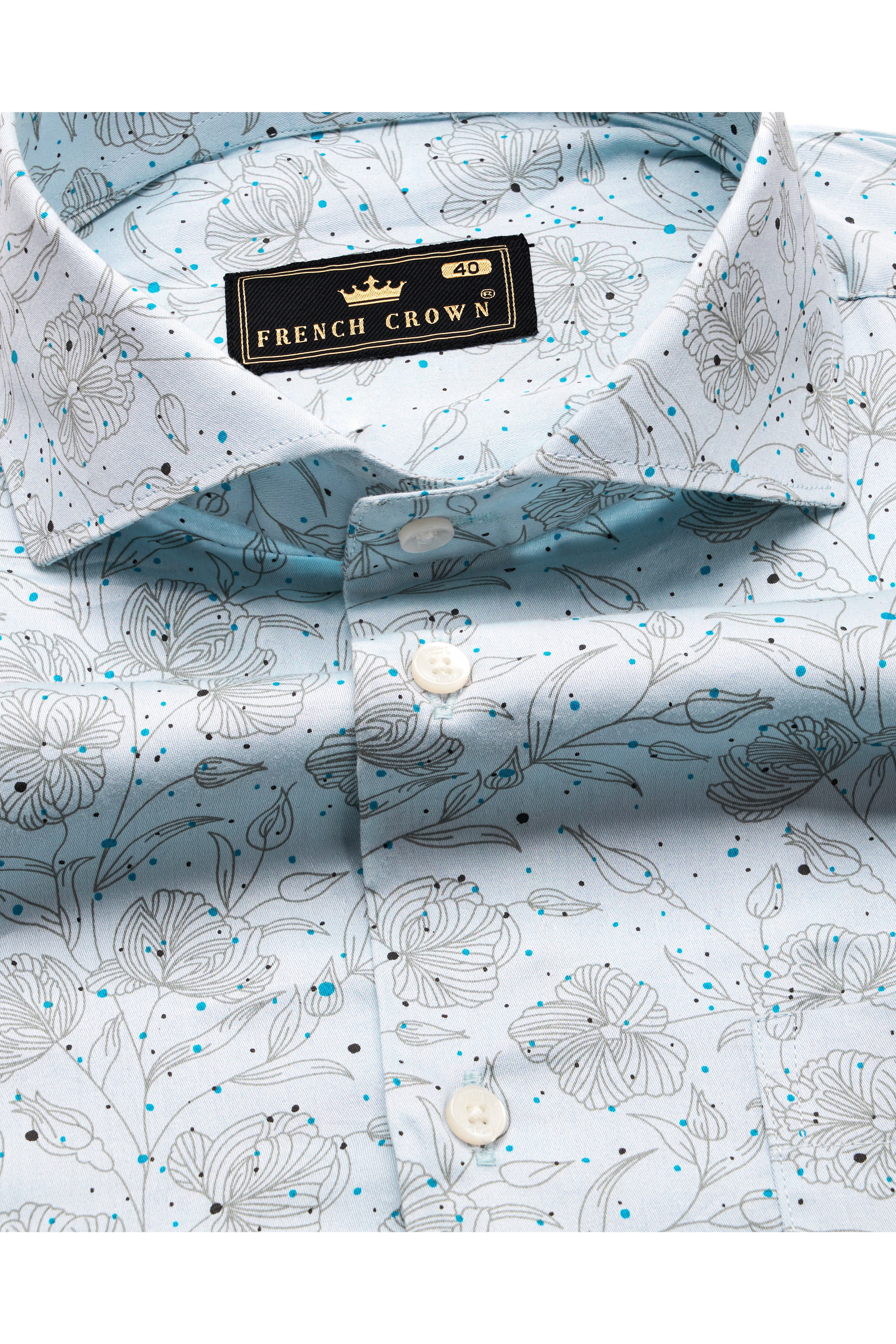 Blizzard Blue Floral Printed Super Soft Premium Cotton Shirt 10134-CA-38, 10134-CA-H-38, 10134-CA-39, 10134-CA-H-39, 10134-CA-40, 10134-CA-H-40, 10134-CA-42, 10134-CA-H-42, 10134-CA-44, 10134-CA-H-44, 10134-CA-46, 10134-CA-H-46, 10134-CA-48, 10134-CA-H-48, 10134-CA-50, 10134-CA-H-50, 10134-CA-52, 10134-CA-H-52