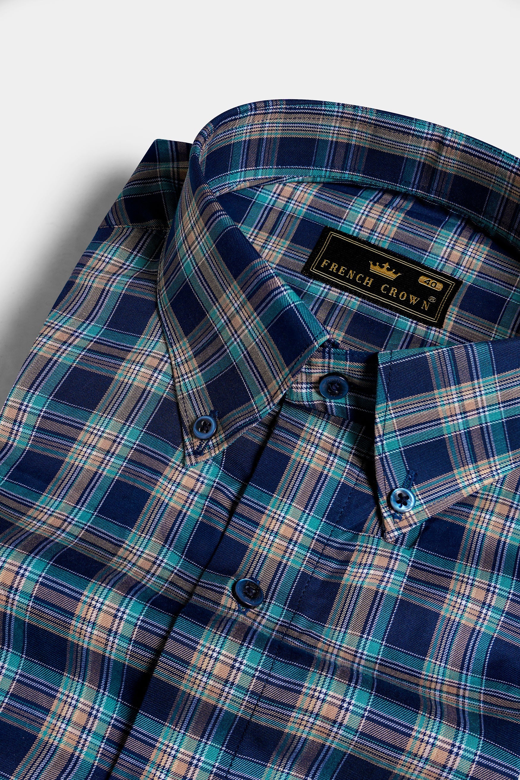 Midnight Blue and Pharlap Brown Twill Plaid Premium Cotton Shirt 11746-BD-BLE-38, 11746-BD-BLE-H-38, 11746-BD-BLE-39, 11746-BD-BLE-H-39, 11746-BD-BLE-40, 11746-BD-BLE-H-40, 11746-BD-BLE-42, 11746-BD-BLE-H-42, 11746-BD-BLE-44, 11746-BD-BLE-H-44, 11746-BD-BLE-46, 11746-BD-BLE-H-46, 11746-BD-BLE-48, 11746-BD-BLE-H-48, 11746-BD-BLE-50, 11746-BD-BLE-H-50, 11746-BD-BLE-52, 11746-BD-BLE-H-52