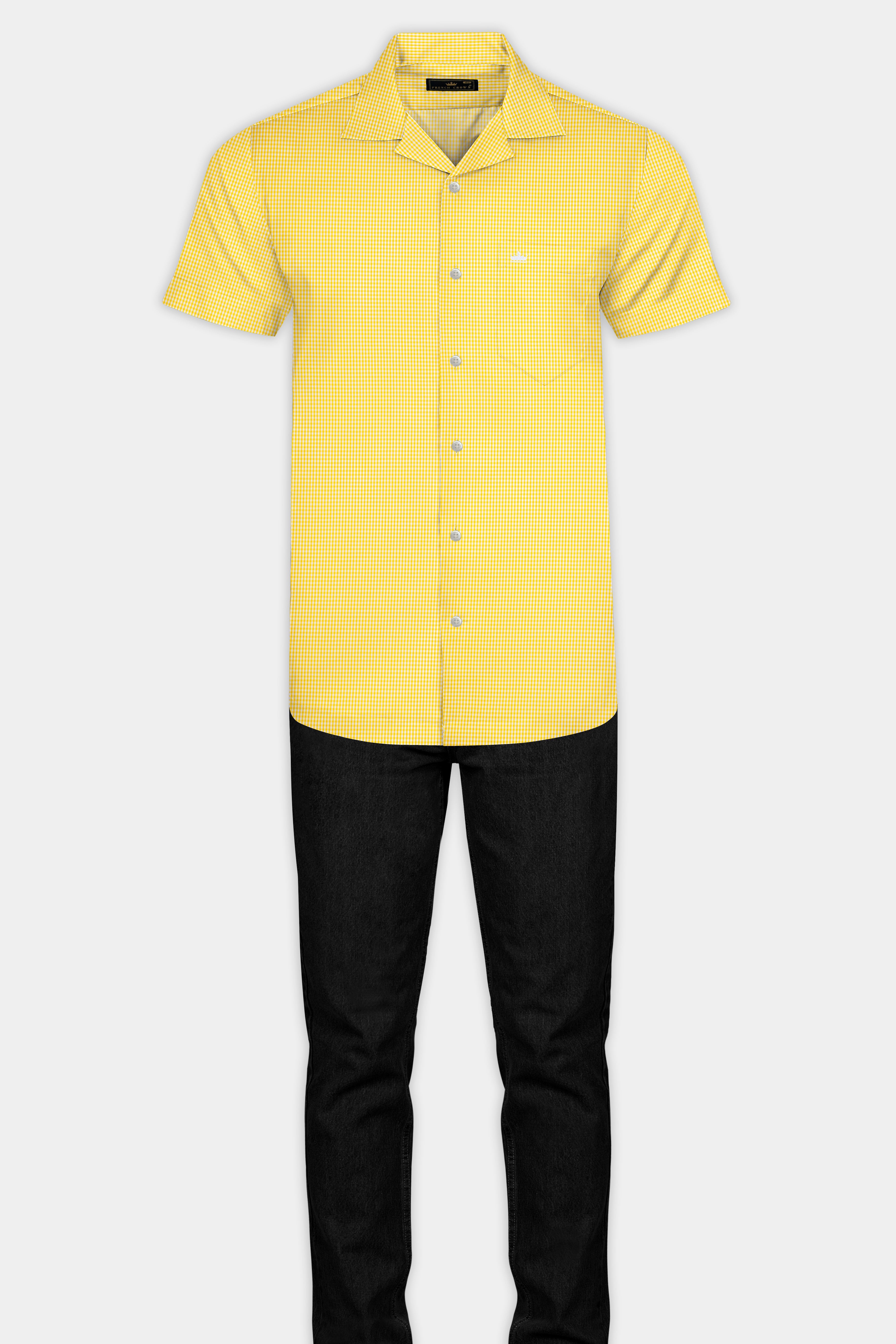 Jasmine Yellow Mini Checkered Twill Cotton Shirt 12743-CC-SS-38, 12743-CC-SS-H-38, 12743-CC-SS-39, 12743-CC-SS-H-39, 12743-CC-SS-40, 12743-CC-SS-H-40, 12743-CC-SS-42, 12743-CC-SS-H-42, 12743-CC-SS-44, 12743-CC-SS-H-44, 12743-CC-SS-46, 12743-CC-SS-H-46, 12743-CC-SS-48, 12743-CC-SS-H-48, 12743-CC-SS-50, 12743-CC-SS-H-50, 12743-CC-SS-52, 12743-CC-SS-H-52