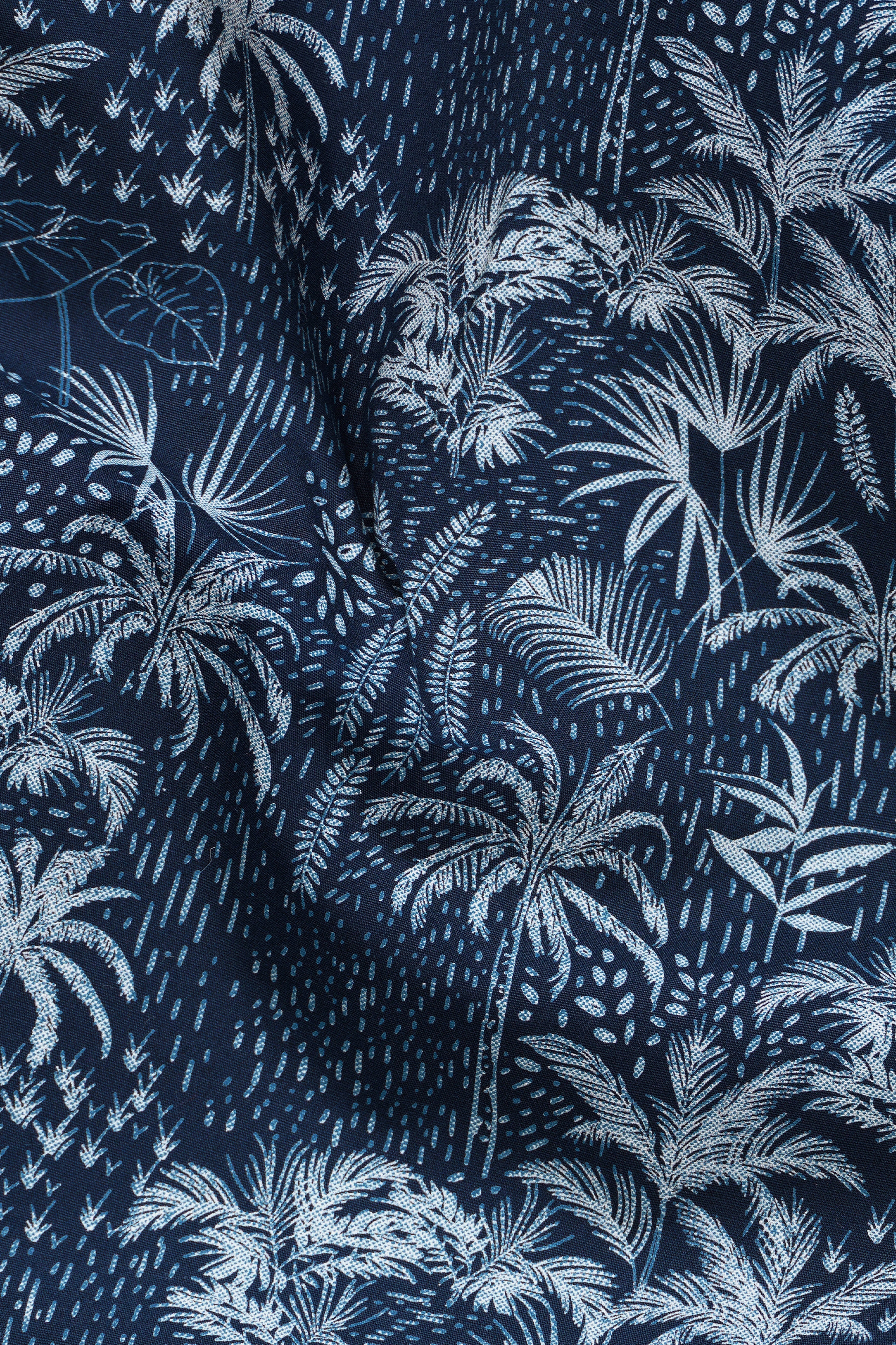 Rhino Blue Coconut Tree Printed Poplin Giza Cotton Shirt 12747-38, 12747-H-38, 12747-39, 12747-H-39, 12747-40, 12747-H-40, 12747-42, 12747-H-42, 12747-44, 12747-H-44, 12747-46, 12747-H-46, 12747-48, 12747-H-48, 12747-50, 12747-H-50, 12747-52, 12747-H-52