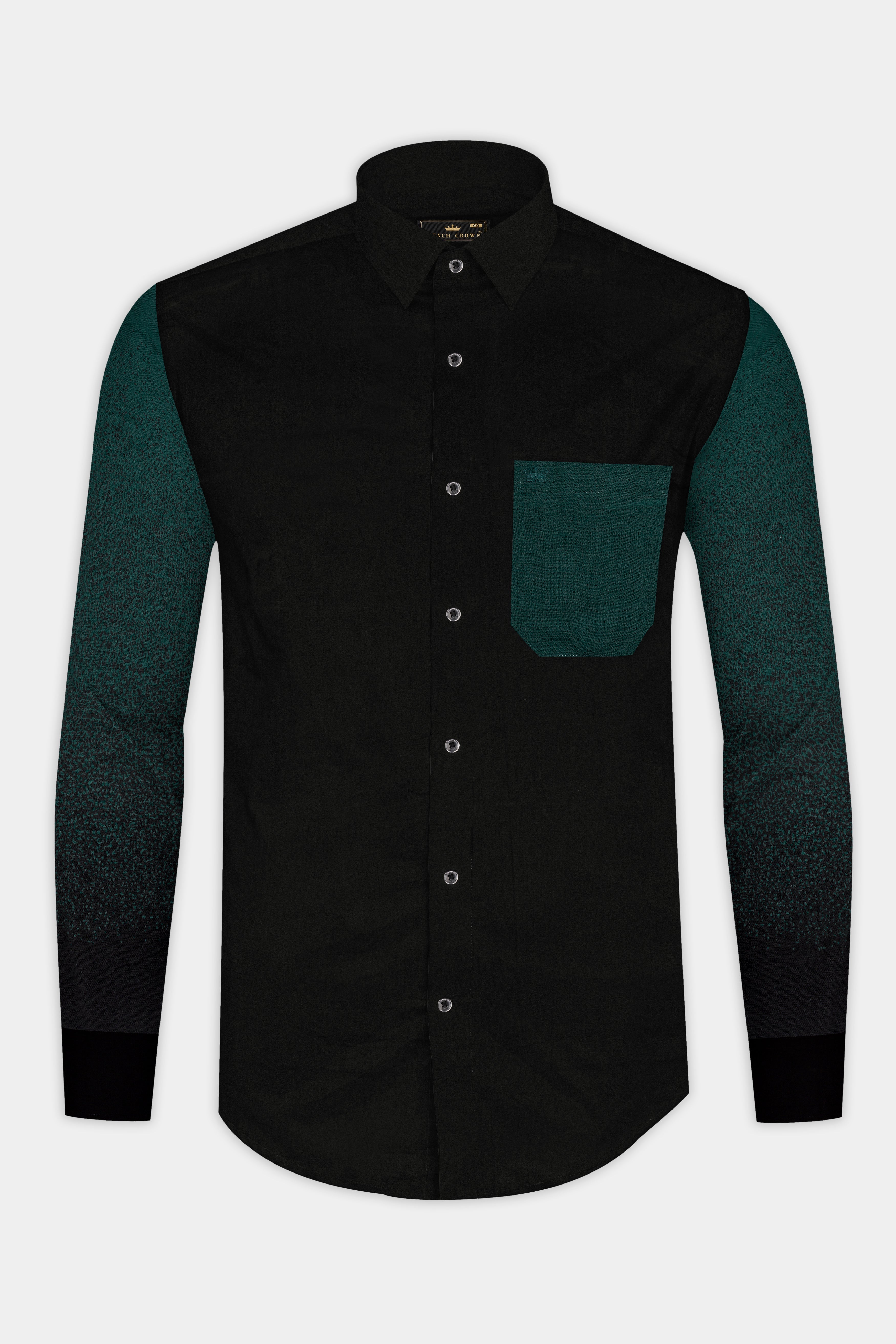 Jade Black with Burnham Green Printed Super Soft Premium Cotton Designer Shirt 12799-BLK-P291-38, 12799-BLK-P291-H-38, 12799-BLK-P291-39, 12799-BLK-P291-H-39, 12799-BLK-P291-40, 12799-BLK-P291-H-40, 12799-BLK-P291-42, 12799-BLK-P291-H-42, 12799-BLK-P291-44, 12799-BLK-P291-H-44, 12799-BLK-P291-46, 12799-BLK-P291-H-46, 12799-BLK-P291-48, 12799-BLK-P291-H-48, 12799-BLK-P291-50, 12799-BLK-P291-H-50, 12799-BLK-P291-52, 12799-BLK-P291-H-52