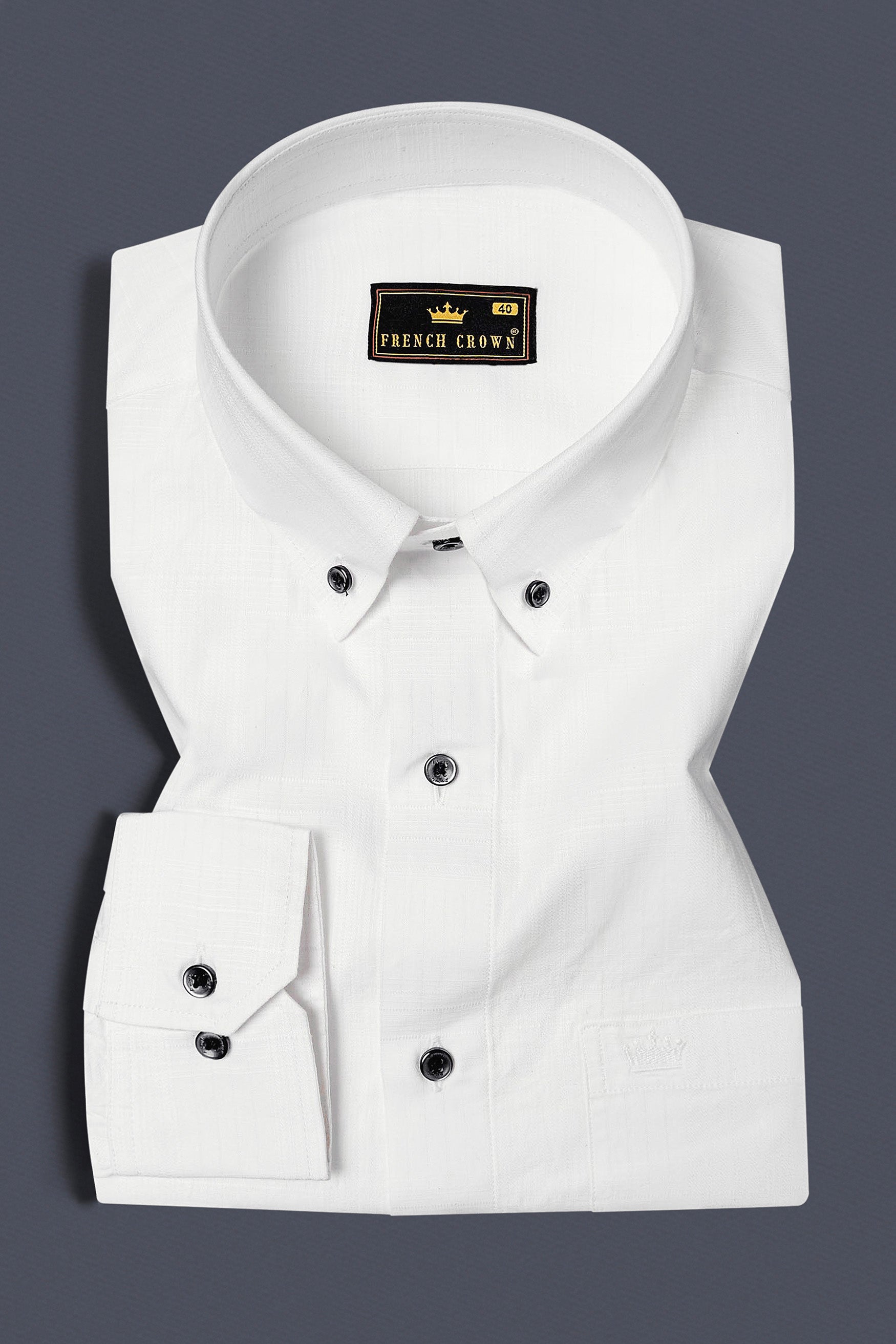 Bright White Dobby Premium Giza Cotton Shirt