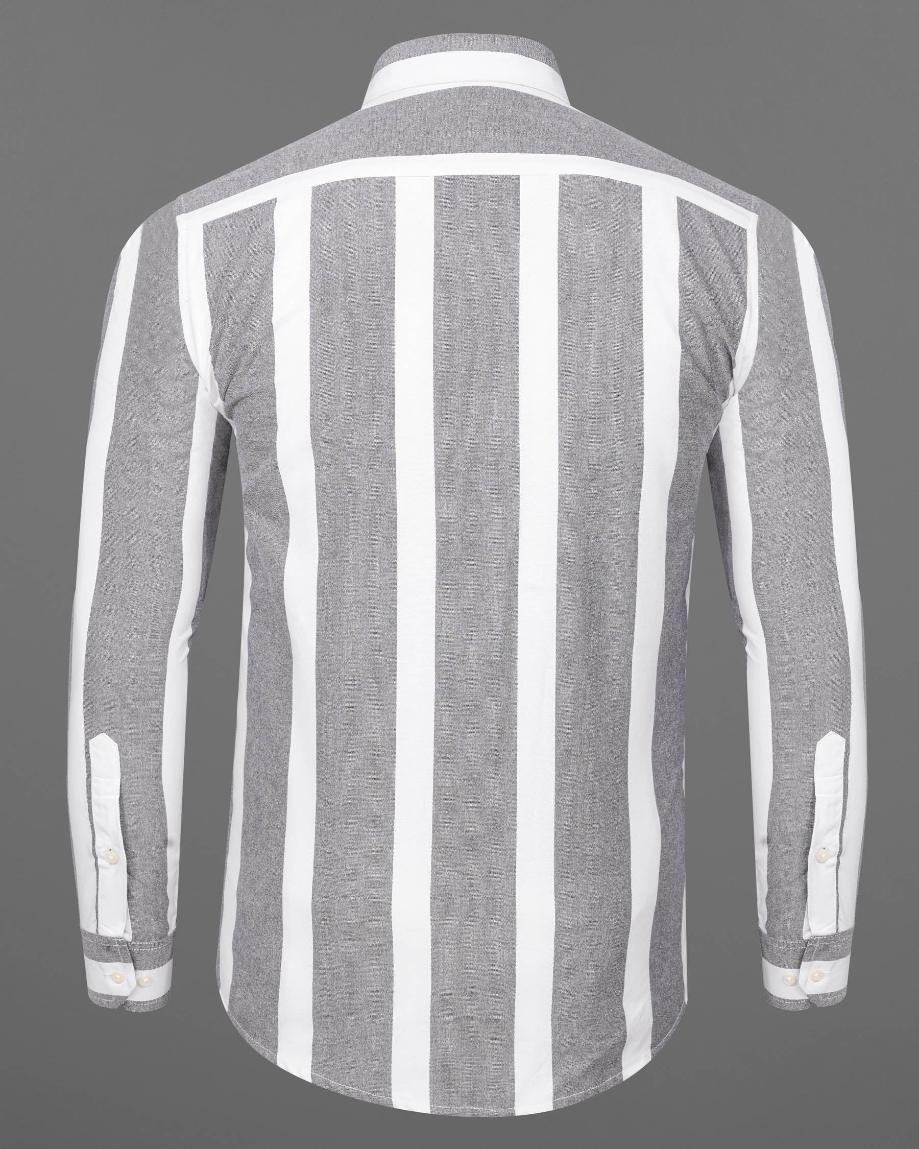 Star Dust Gray and White Striped Royal Oxford Shirt 7526-38, 7526-H-38, 7526-39, 7526-H-39, 7526-40, 7526-H-40, 7526-42, 7526-H-42, 7526-44, 7526-H-44, 7526-46, 7526-H-46, 7526-48, 7526-H-48, 7526-50, 7526-H-50, 7526-52, 7526-H-52