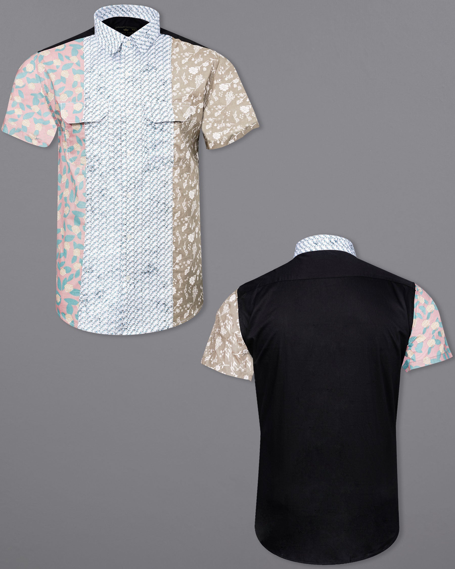 Acapulco Green with Jade Black Super Soft Premium Cotton Designer Shirt 7784-P90-H-38, 7784-P90-H-39, 7784-P90-H-40, 7784-P90-H-42, 7784-P90-H-44, 7784-P90-H-46, 7784-P90-H-48, 7784-P90-H-50, 7784-P90-H-52