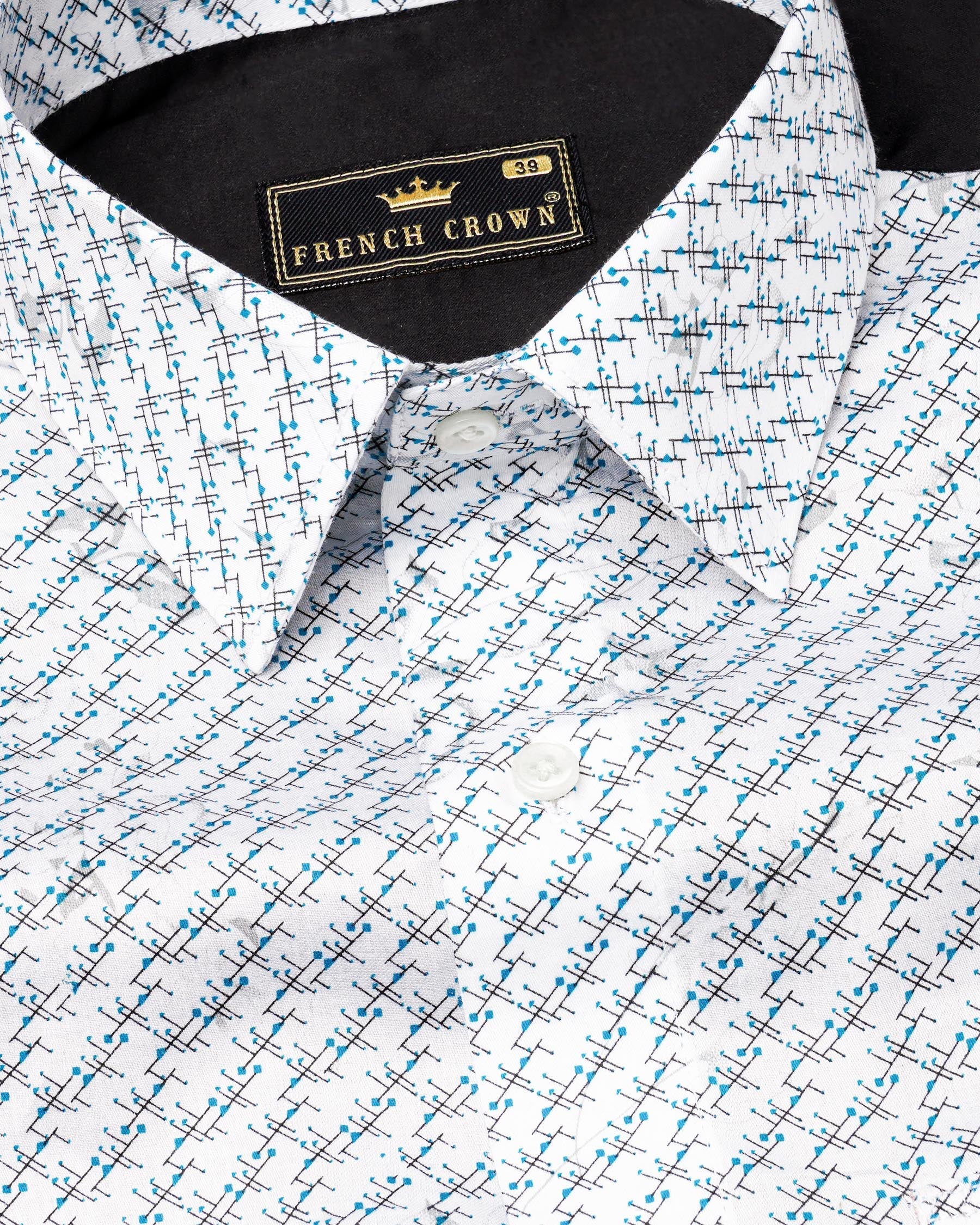 Acapulco Green with Jade Black Super Soft Premium Cotton Designer Shirt 7784-P90-H-38, 7784-P90-H-39, 7784-P90-H-40, 7784-P90-H-42, 7784-P90-H-44, 7784-P90-H-46, 7784-P90-H-48, 7784-P90-H-50, 7784-P90-H-52