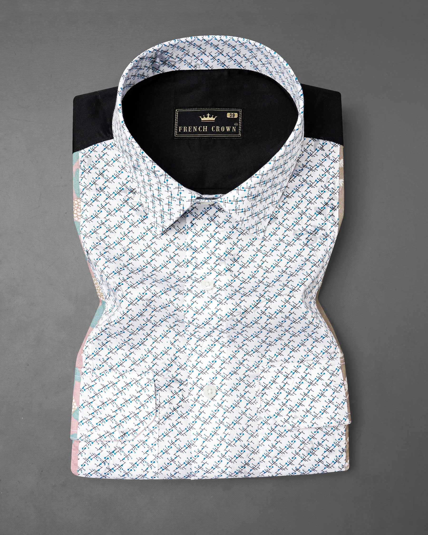 Acapulco Green with Jade Black Super Soft Premium Cotton Designer Shirt 7784-P90-H-38, 7784-P90-H-39, 7784-P90-H-40, 7784-P90-H-42, 7784-P90-H-44, 7784-P90-H-46, 7784-P90-H-48, 7784-P90-H-50, 7784-P90-H-52
