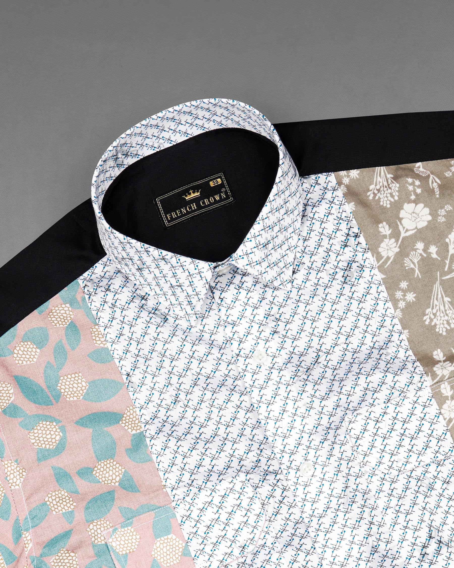 Acapulco Green with Jade Black Super Soft Premium Cotton Designer Shirt 7784-P90-H-38, 7784-P90-H-39, 7784-P90-H-40, 7784-P90-H-42, 7784-P90-H-44, 7784-P90-H-46, 7784-P90-H-48, 7784-P90-H-50, 7784-P90-H-52