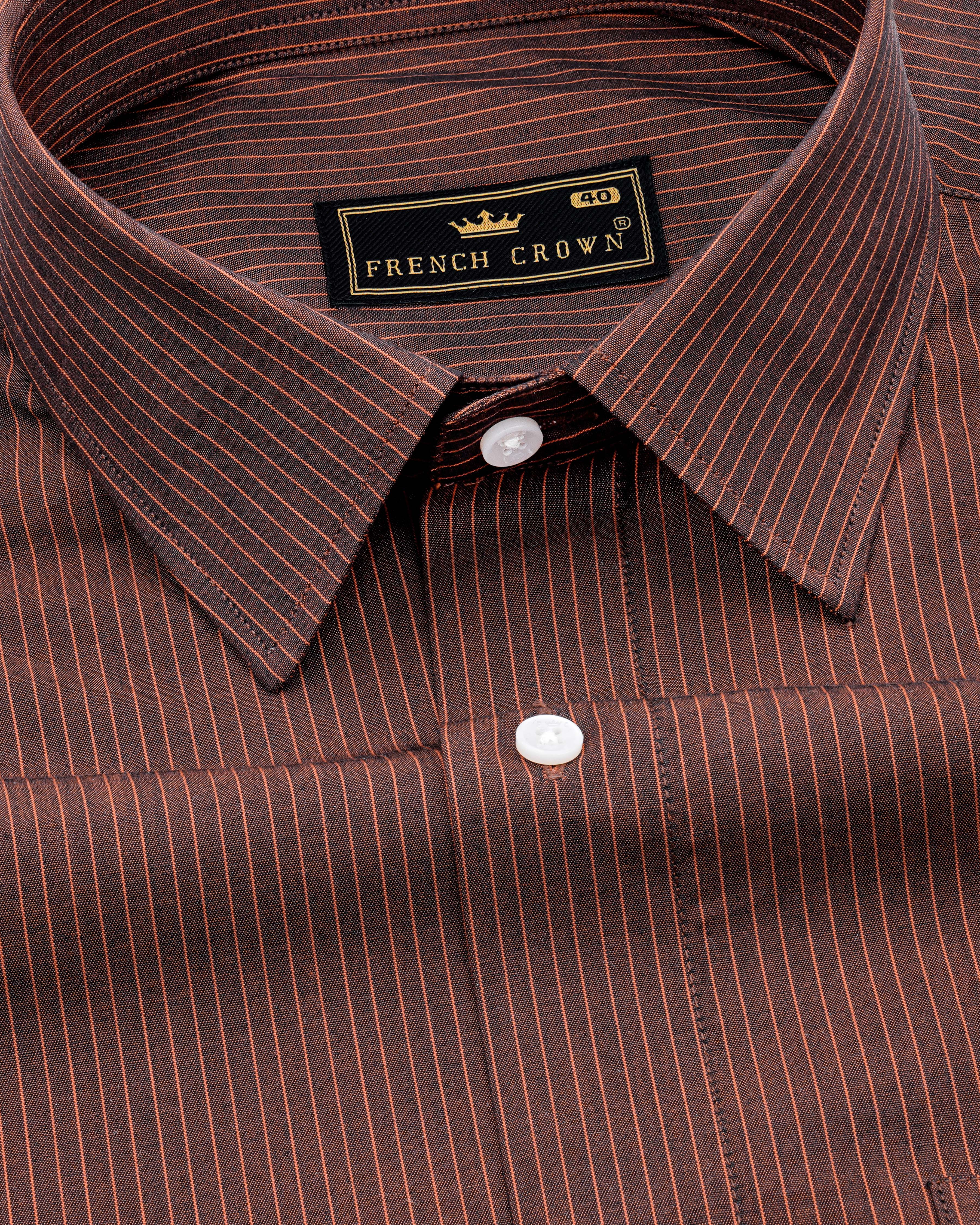 Buccaneer Brown Striped Premium Cotton Shirt 8494-38,8494-H-38,8494-39,8494-H-39,8494-40,8494-H-40,8494-42,8494-H-42,8494-44,8494-H-44,8494-46,8494-H-46,8494-48,8494-H-48,8494-50,8494-H-50,8494-52,8494-H-52