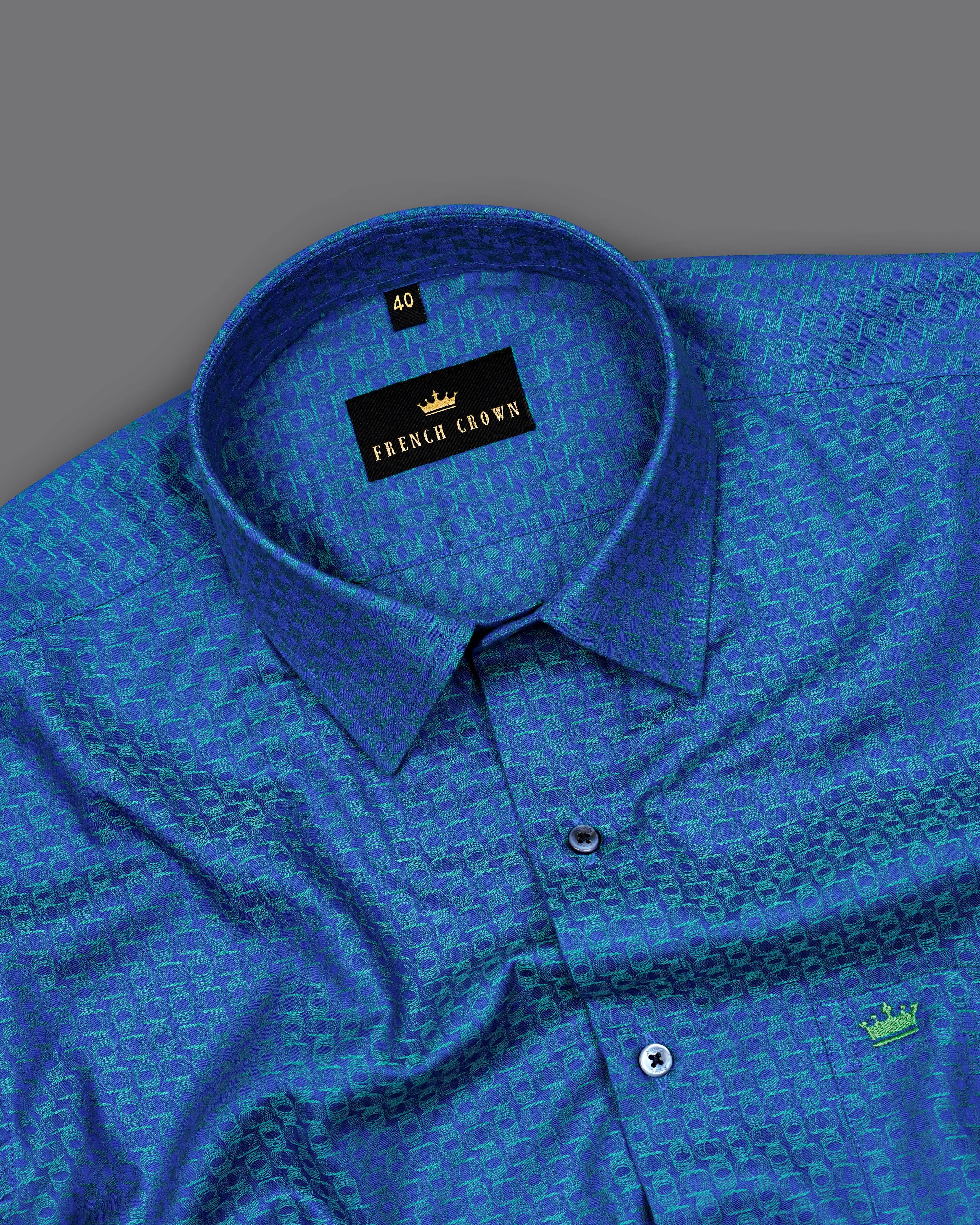 Cobalt Blue Jacquard textured Premium Giza Cotton Shirt 8561-BLE-38,8561-BLE-H-38,8561-BLE-39,8561-BLE-H-39,8561-BLE-40,8561-BLE-H-40,8561-BLE-42,8561-BLE-H-42,8561-BLE-44,8561-BLE-H-44,8561-BLE-46,8561-BLE-H-46,8561-BLE-48,8561-BLE-H-48,8561-BLE-50,8561-BLE-H-50,8561-BLE-52,8561-BLE-H-52