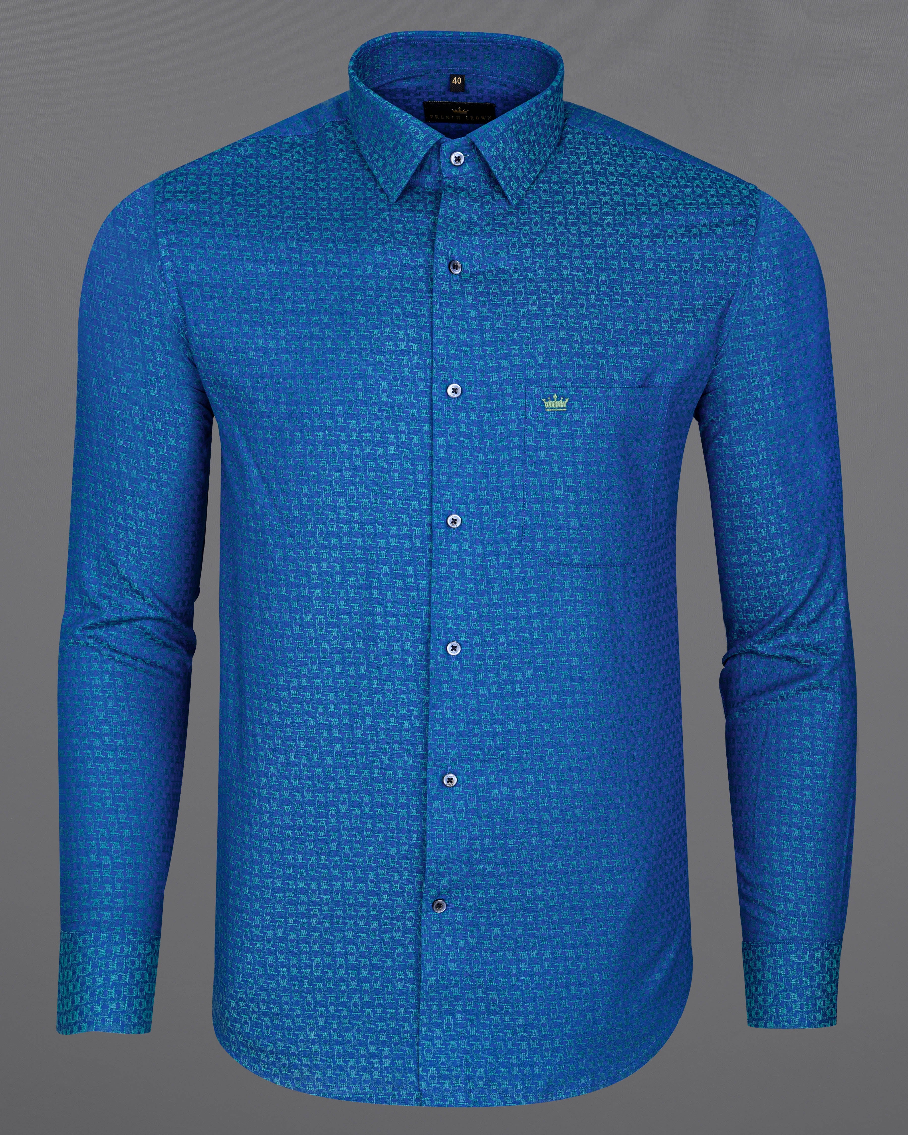 Cobalt Blue Jacquard textured Premium Giza Cotton Shirt 8561-BLE-38,8561-BLE-H-38,8561-BLE-39,8561-BLE-H-39,8561-BLE-40,8561-BLE-H-40,8561-BLE-42,8561-BLE-H-42,8561-BLE-44,8561-BLE-H-44,8561-BLE-46,8561-BLE-H-46,8561-BLE-48,8561-BLE-H-48,8561-BLE-50,8561-BLE-H-50,8561-BLE-52,8561-BLE-H-52