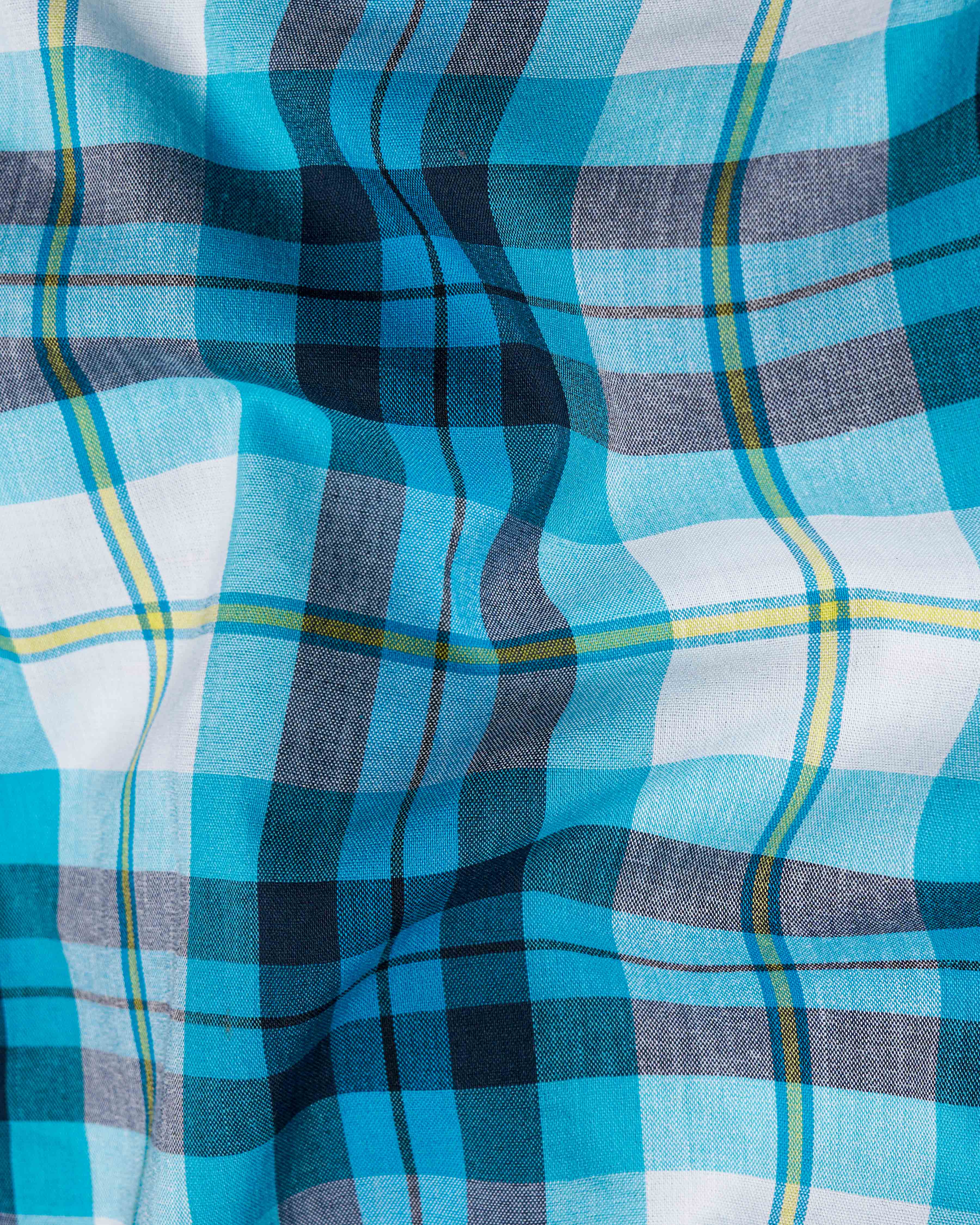 Cerulean Blue with White and Mirage Black Plaid Premium Cotton Designer Shirt 8732-P71-38,8732-P71-H-38,8732-P71-39,8732-P71-H-39,8732-P71-40,8732-P71-H-40,8732-P71-42,8732-P71-H-42,8732-P71-44,8732-P71-H-44,8732-P71-46,8732-P71-H-46,8732-P71-48,8732-P71-H-48,8732-P71-50,8732-P71-H-50,8732-P71-52,8732-P71-H-52