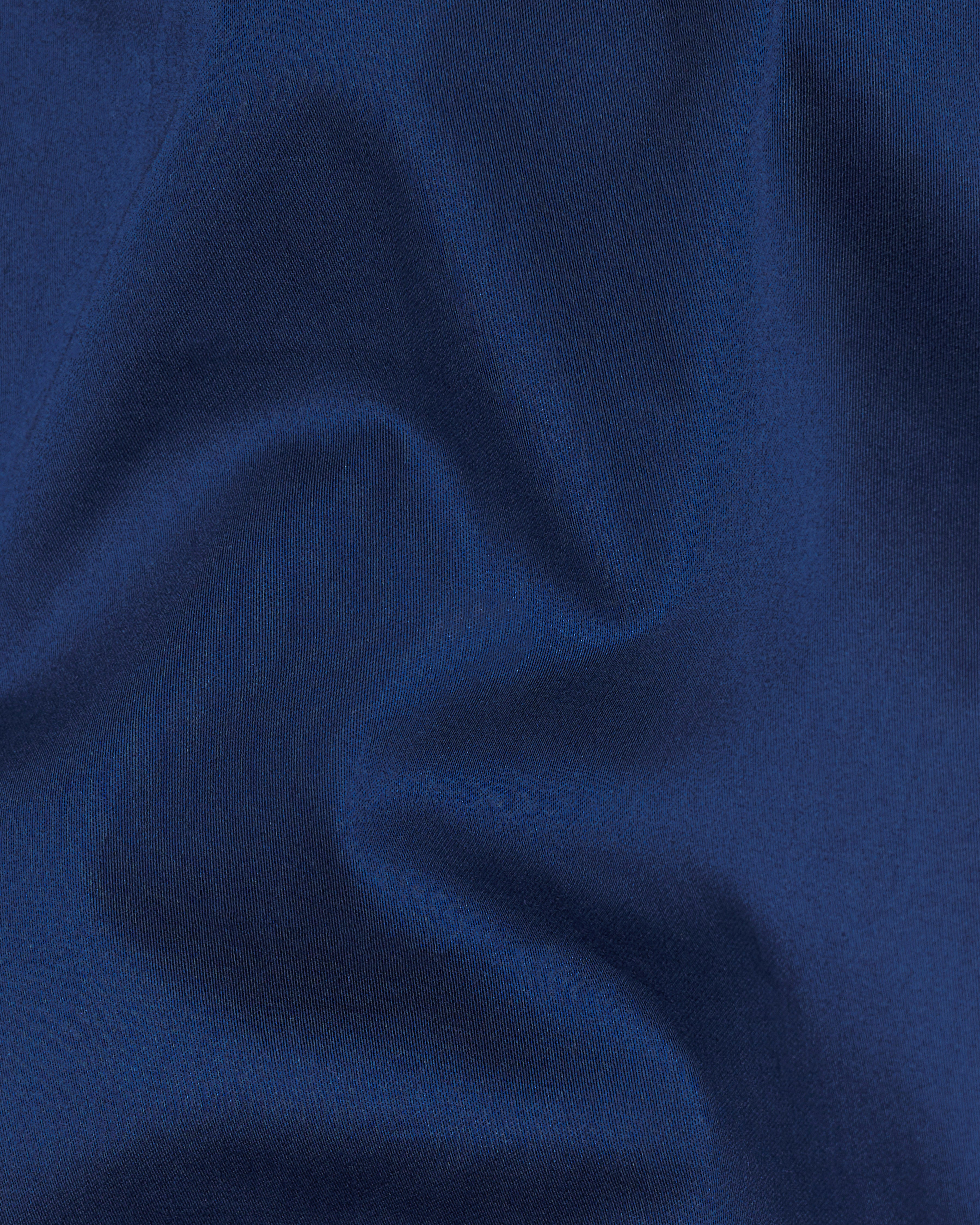 Cloud Burst Blue Subtle Sheen Snake Pleated Super Soft Premium Cotton Tuxedo Shirt