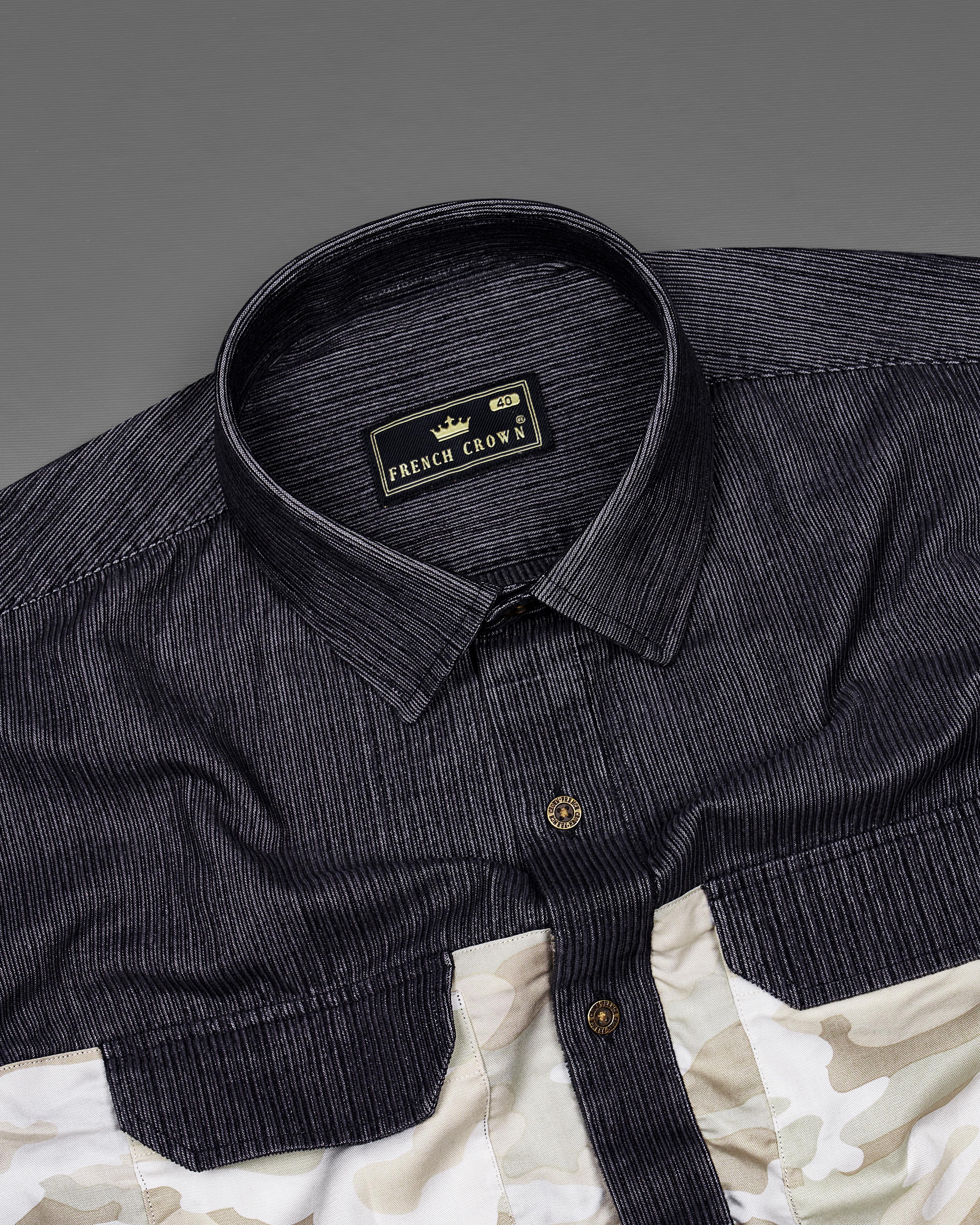 Baltic Gray with Oyster Brown Camouflage Printed Corduroy Designer Shirt 8922-MB-P332-38, 8922-MB-P332-H-38, 8922-MB-P332-39, 8922-MB-P332-H-39, 8922-MB-P332-40, 8922-MB-P332-H-40, 8922-MB-P332-42, 8922-MB-P332-H-42, 8922-MB-P332-44, 8922-MB-P332-H-44, 8922-MB-P332-46, 8922-MB-P332-H-46, 8922-MB-P332-48, 8922-MB-P332-H-48, 8922-MB-P332-50, 8922-MB-P332-H-50, 8922-MB-P332-52, 8922-MB-P332-H-52