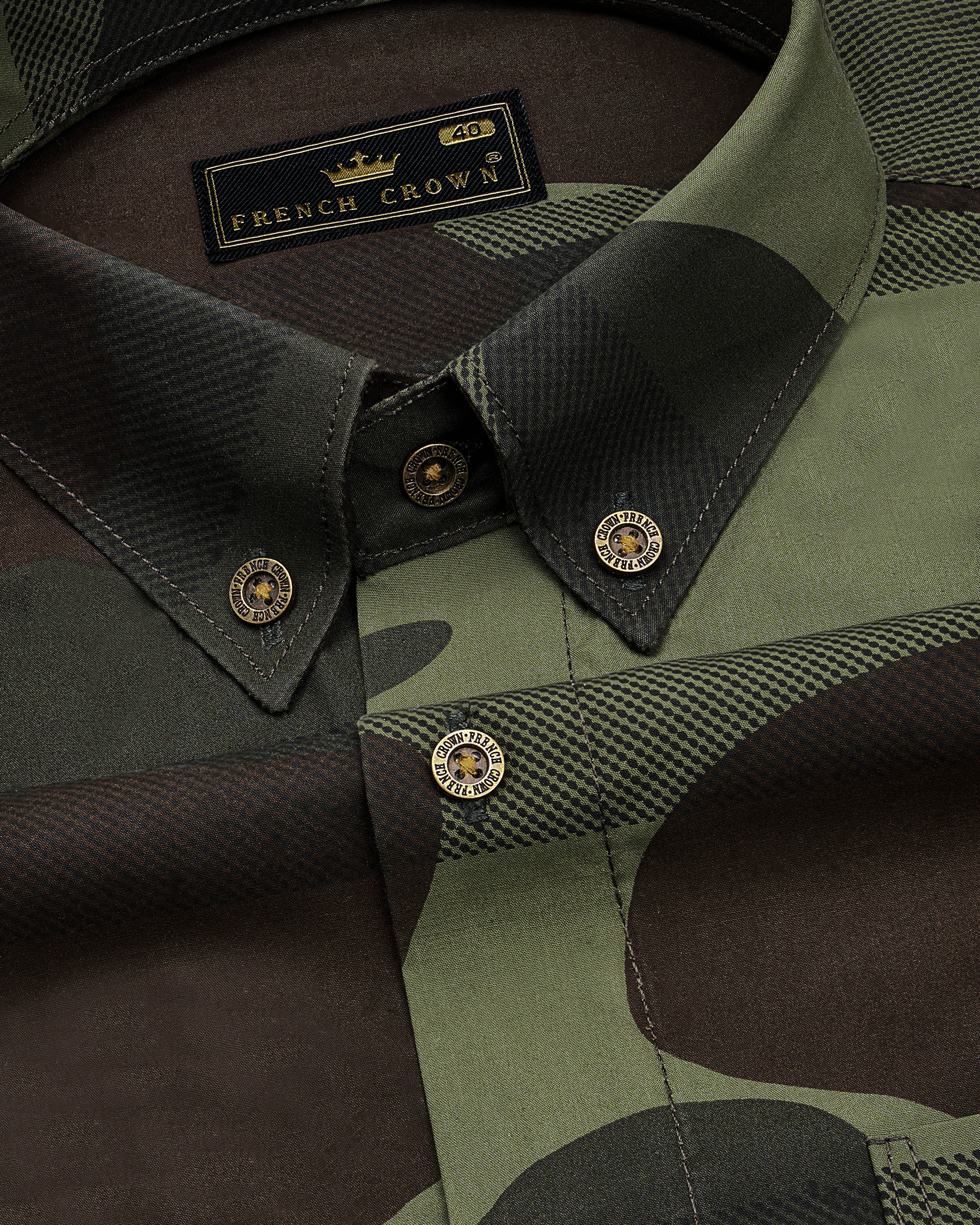 Birch Brown with Iridium Green Camouflage Printed Royal Oxford Shirt 8926-BD-MB-38, 8926-BD-MB-H-38, 8926-BD-MB-39, 8926-BD-MB-H-39, 8926-BD-MB-40, 8926-BD-MB-H-40, 8926-BD-MB-42, 8926-BD-MB-H-42, 8926-BD-MB-44, 8926-BD-MB-H-44, 8926-BD-MB-46, 8926-BD-MB-H-46, 8926-BD-MB-48, 8926-BD-MB-H-48, 8926-BD-MB-50, 8926-BD-MB-H-50, 8926-BD-MB-52, 8926-BD-MB-H-52
