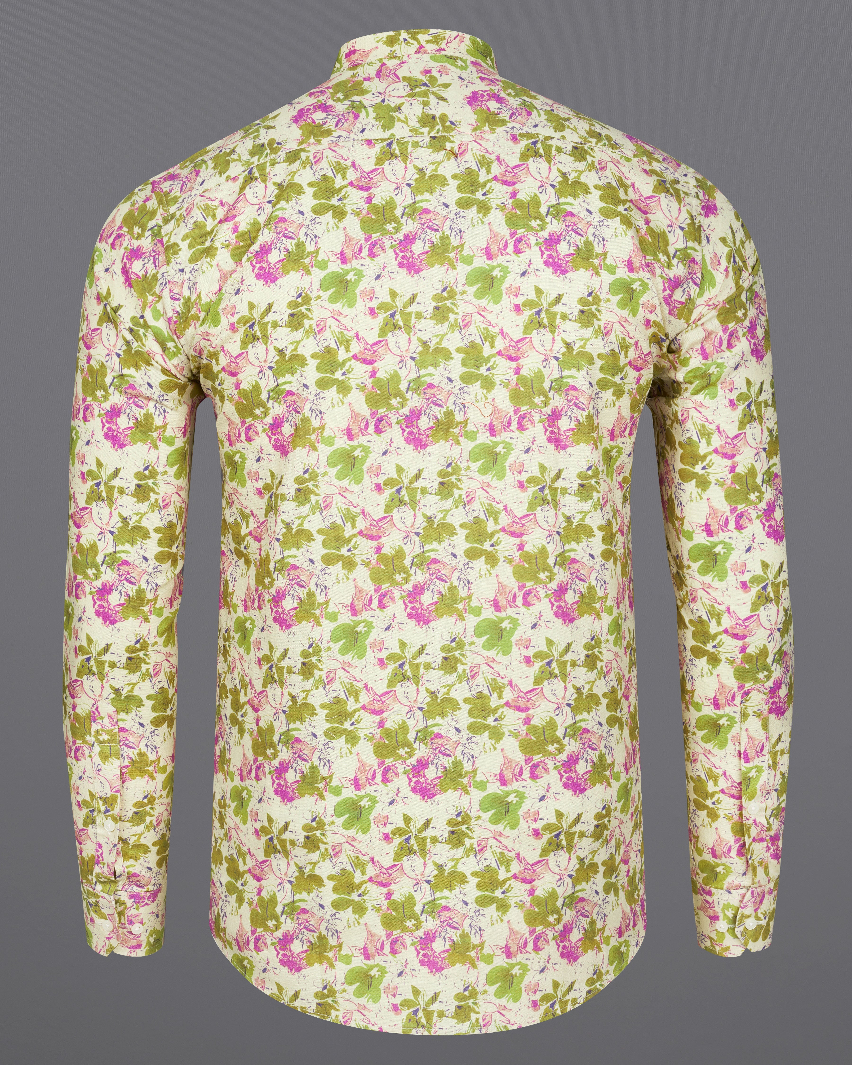 Albescent Cream with Alpine Green Multicolour Floral Textured Luxurious Linen Shirt 9171-M-38,9171-M-H-38,9171-M-39,9171-M-H-39,9171-M-40,9171-M-H-40,9171-M-42,9171-M-H-42,9171-M-44,9171-M-H-44,9171-M-46,9171-M-H-46,9171-M-48,9171-M-H-48,9171-M-50,9171-M-H-50,9171-M-52,9171-M-H-52