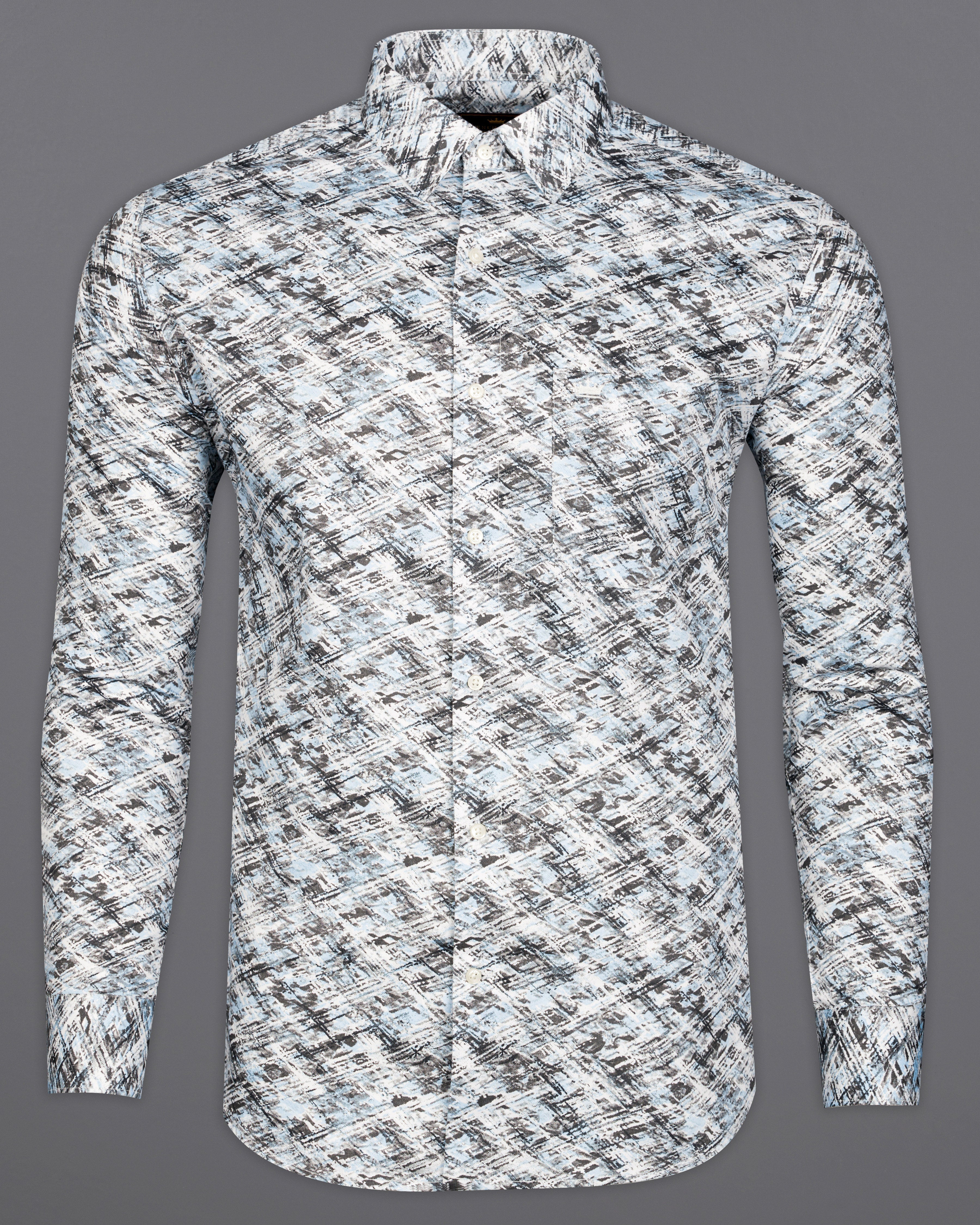 Bright White and Gainsboro Blue Marble Printed Super Soft Premium Cotton Shirt 9919-38, 9919-H-38, 9919-39, 9919-H-39, 9919-40, 9919-H-40, 9919-42, 9919-H-42, 9919-44, 9919-H-44, 9919-46, 9919-H-46, 9919-48, 9919-H-48, 9919-50, 9919-H-50, 9919-52, 9919-H-52
