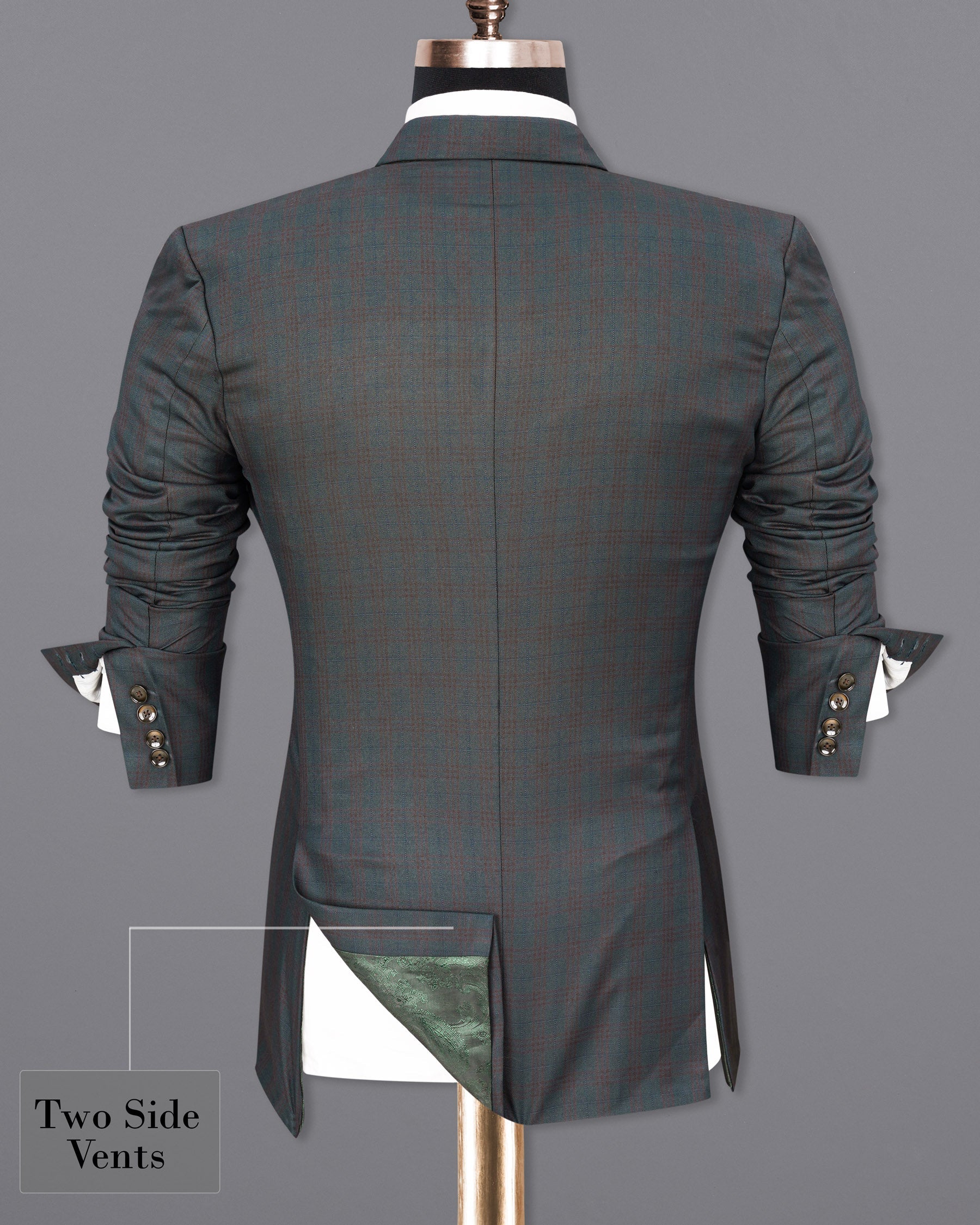 lridium With Emperor Subtle Plaid Double Breasted Blazer BL1890-DB-36,BL1890-DB-38,BL1890-DB-40,BL1890-DB-42,BL1890-DB-44,BL1890-DB-46,BL1890-DB-48,BL1890-DB-50,BL1890-DB-52,BL1890-DB-54,BL1890-DB-56,BL1890-DB-58,BL1890-DB-60