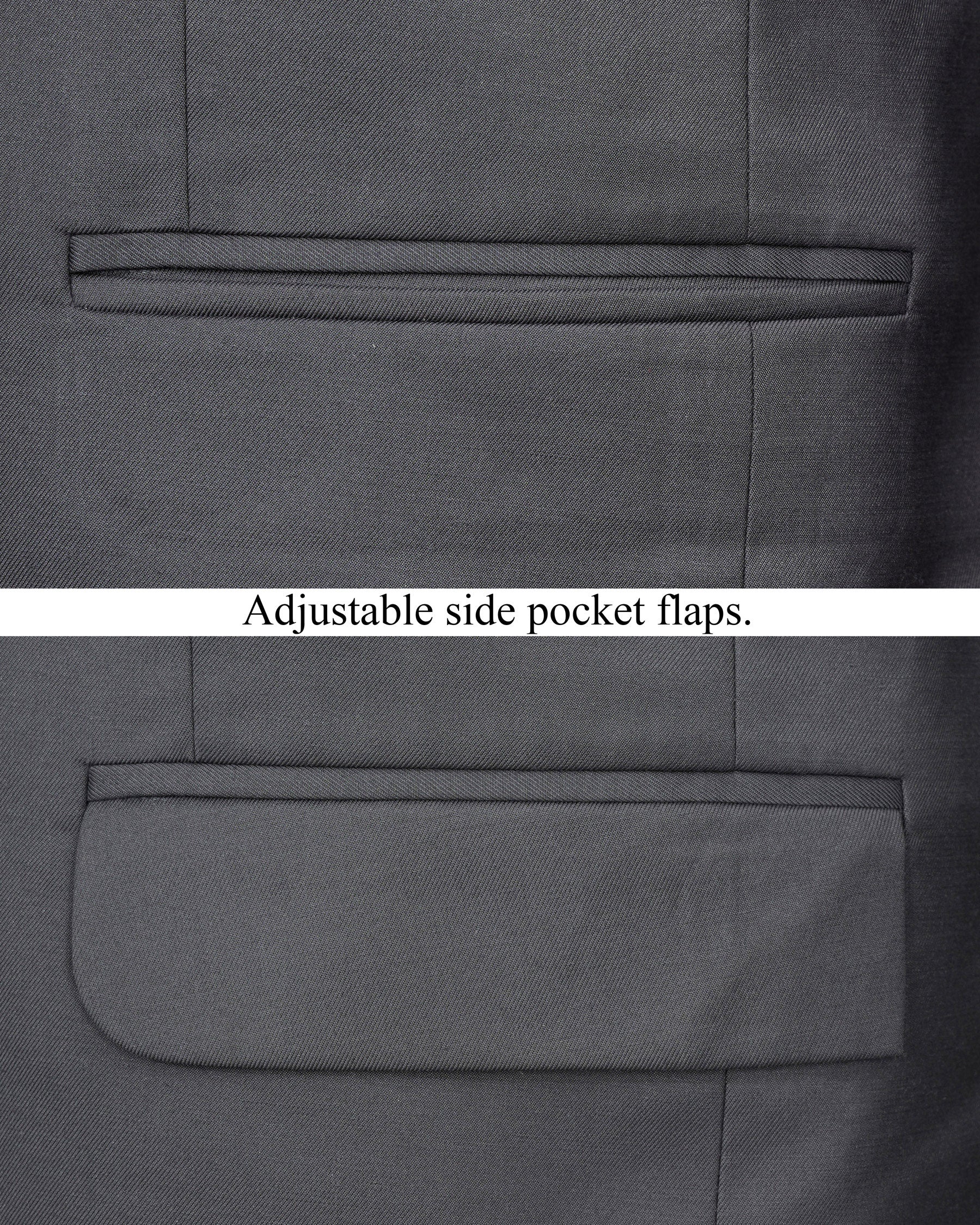Vampire Gray Cross Buttoned Bandhgala Blazer BL2009-CBG-36, BL2009-CBG-38, BL2009-CBG-40, BL2009-CBG-42, BL2009-CBG-44, BL2009-CBG-46, BL2009-CBG-48, BL2009-CBG-50, BL2009-CBG-52, BL2009-CBG-54, BL2009-CBG-56, BL2009-CBG-58, BL2009-CBG-60