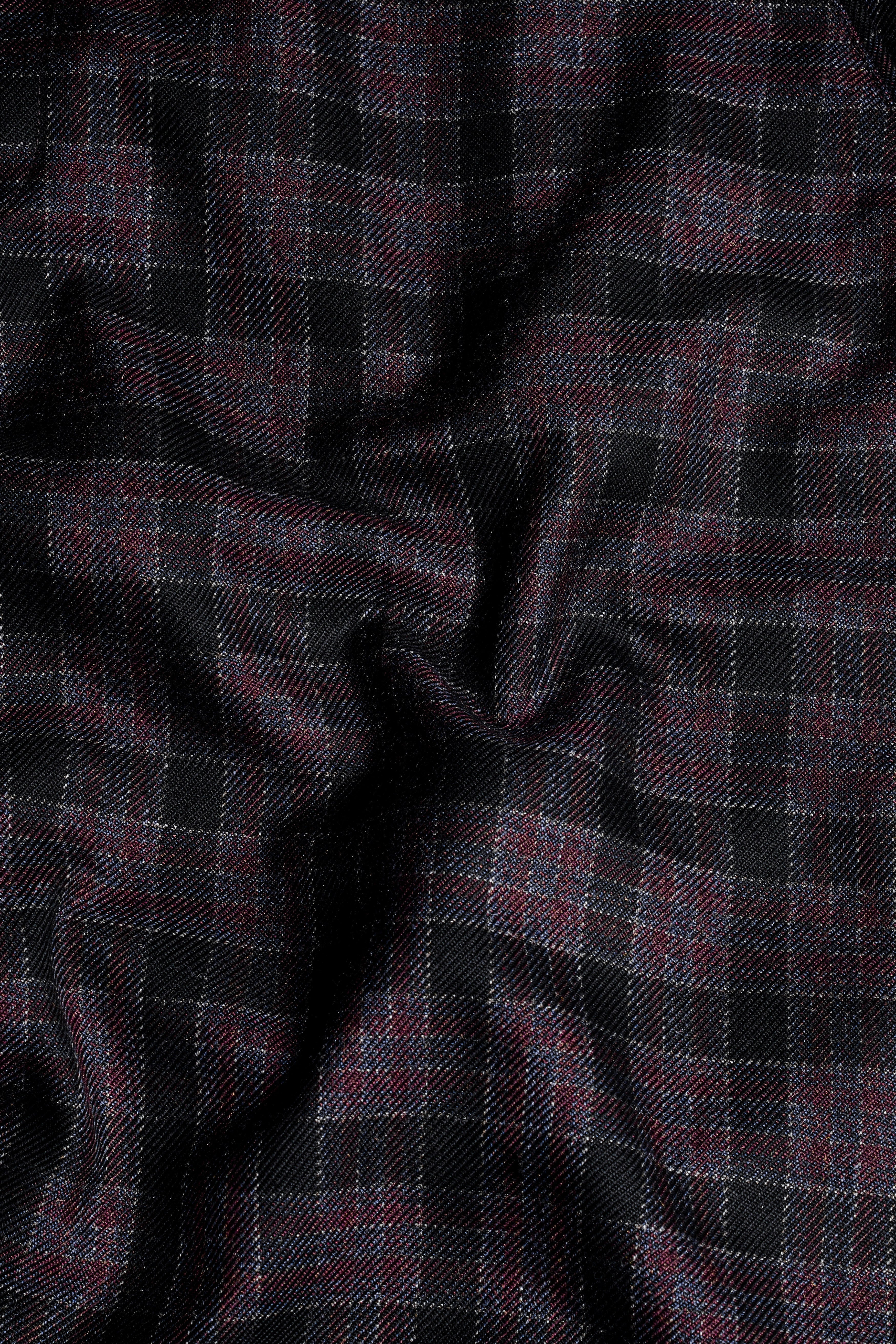 Byzantium Pink and Black Tweed Plaid Cross Buttoned Bandhgala Blazer BL2963-CBG-36, BL2963-CBG-38, BL2963-CBG-40, BL2963-CBG-42, BL2963-CBG-44, BL2963-CBG-46, BL2963-CBG-48, BL2963-CBG-50, BL2963-CBG-52, BL2963-CBG-54, BL2963-CBG-56, BL2963-CBG-58, BL2963-CBG-60