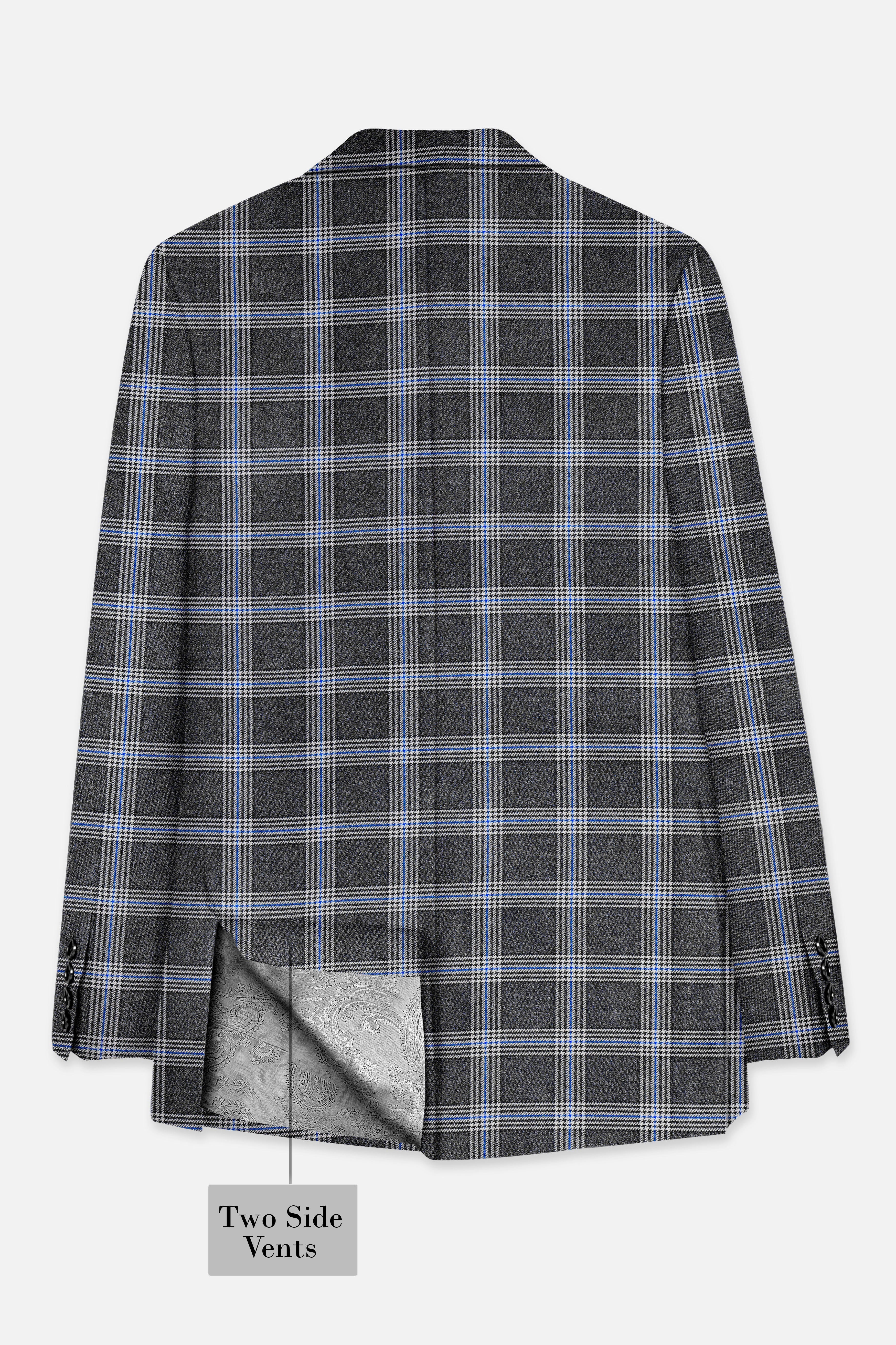 Iridium Gray Plaid Tweed Blazer