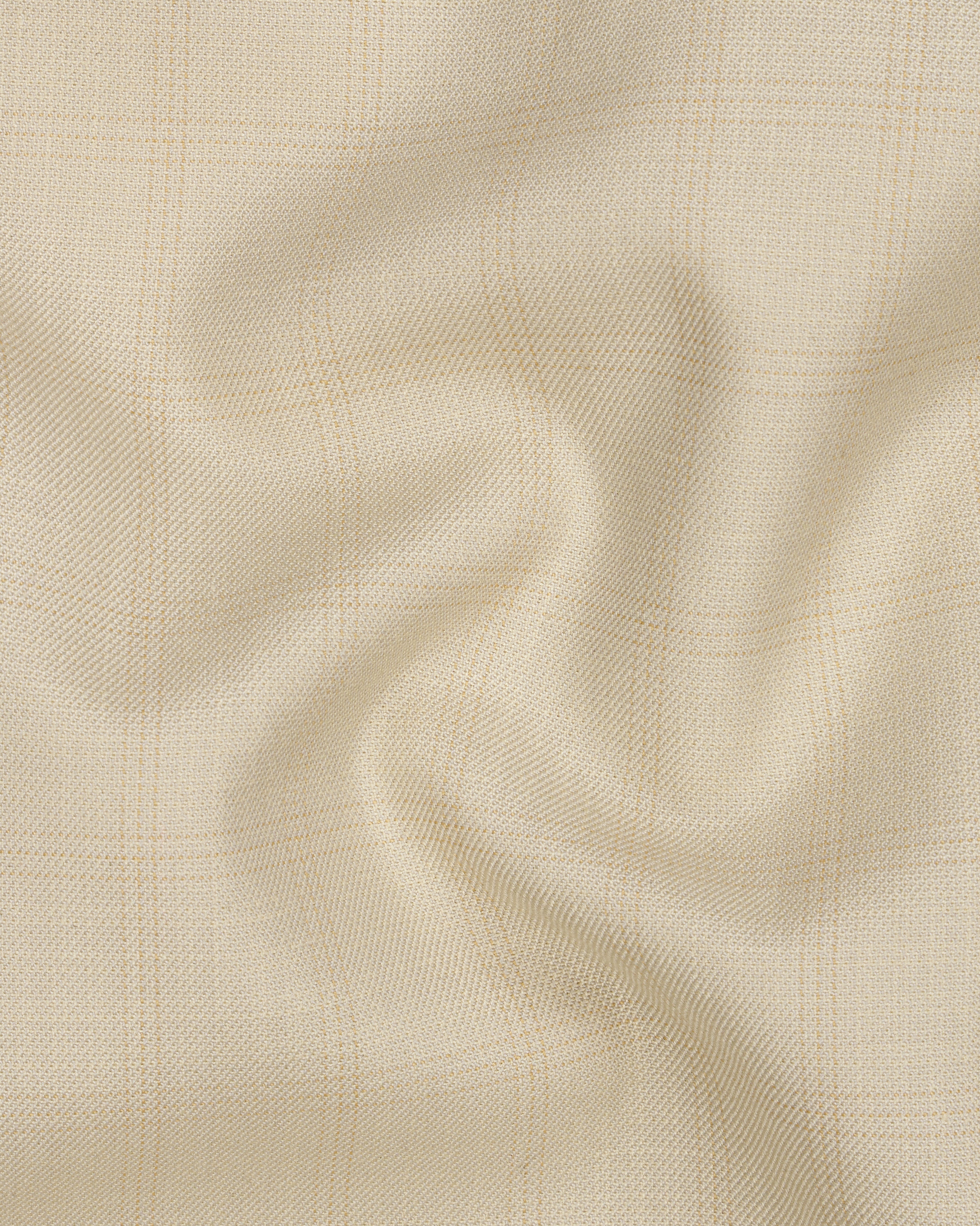 Calm Shell Brown Subtle Plaid Double Breasted Suit