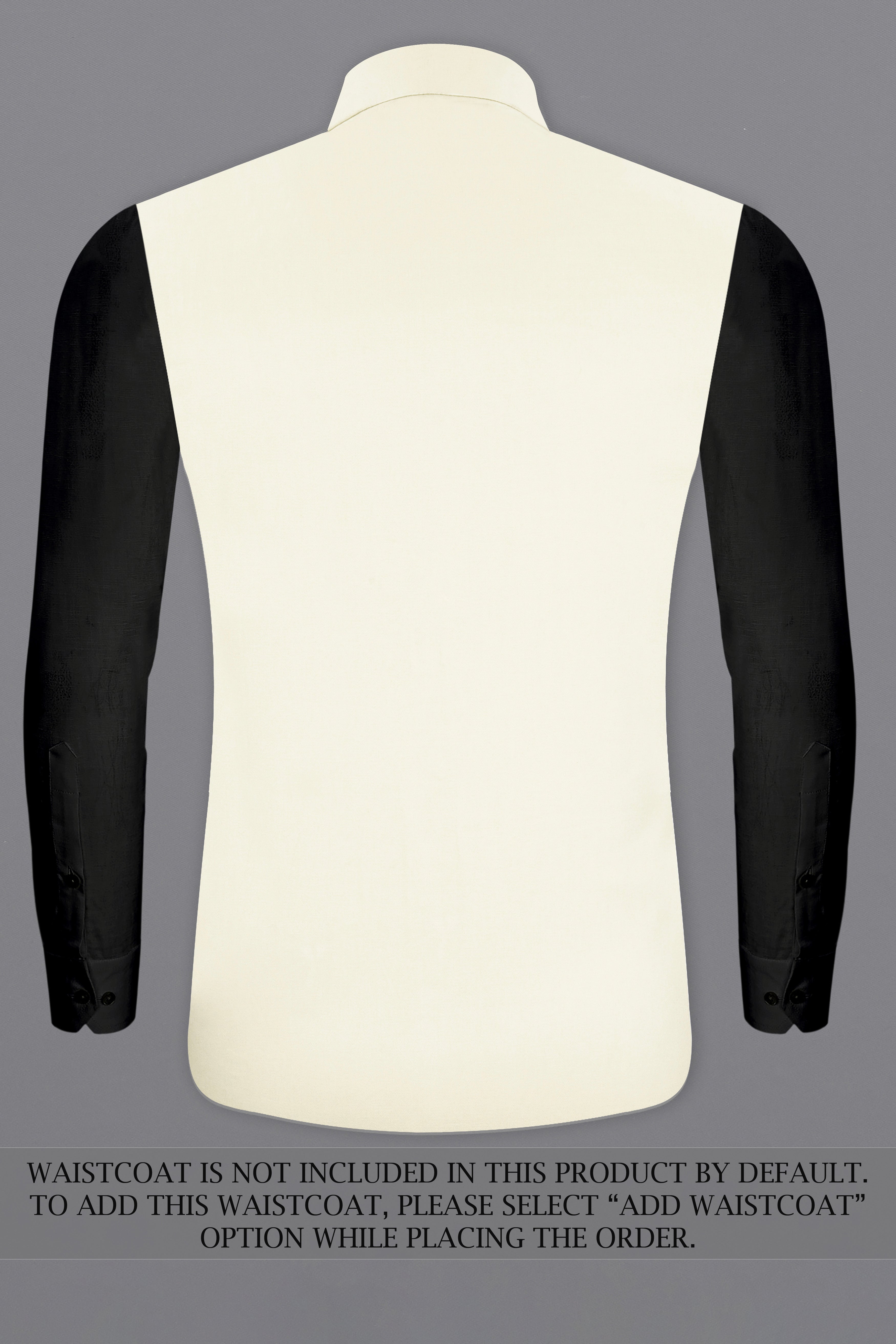 Merino Cream Cross Placket Bandhgala Premium Cotton Stretchable traveler Suit