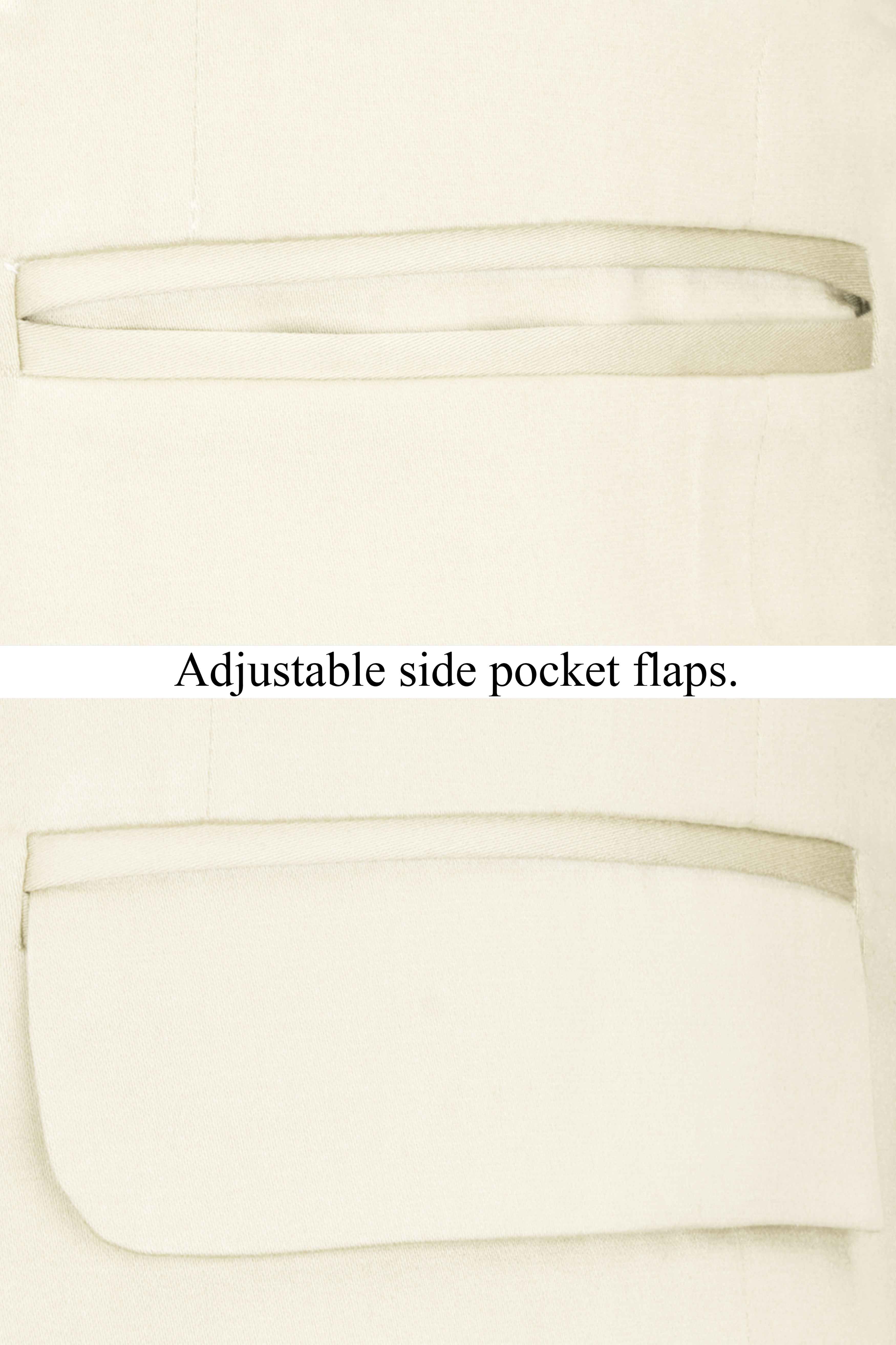Merino Cream Cross Placket Bandhgala Premium Cotton Stretchable traveler Suit