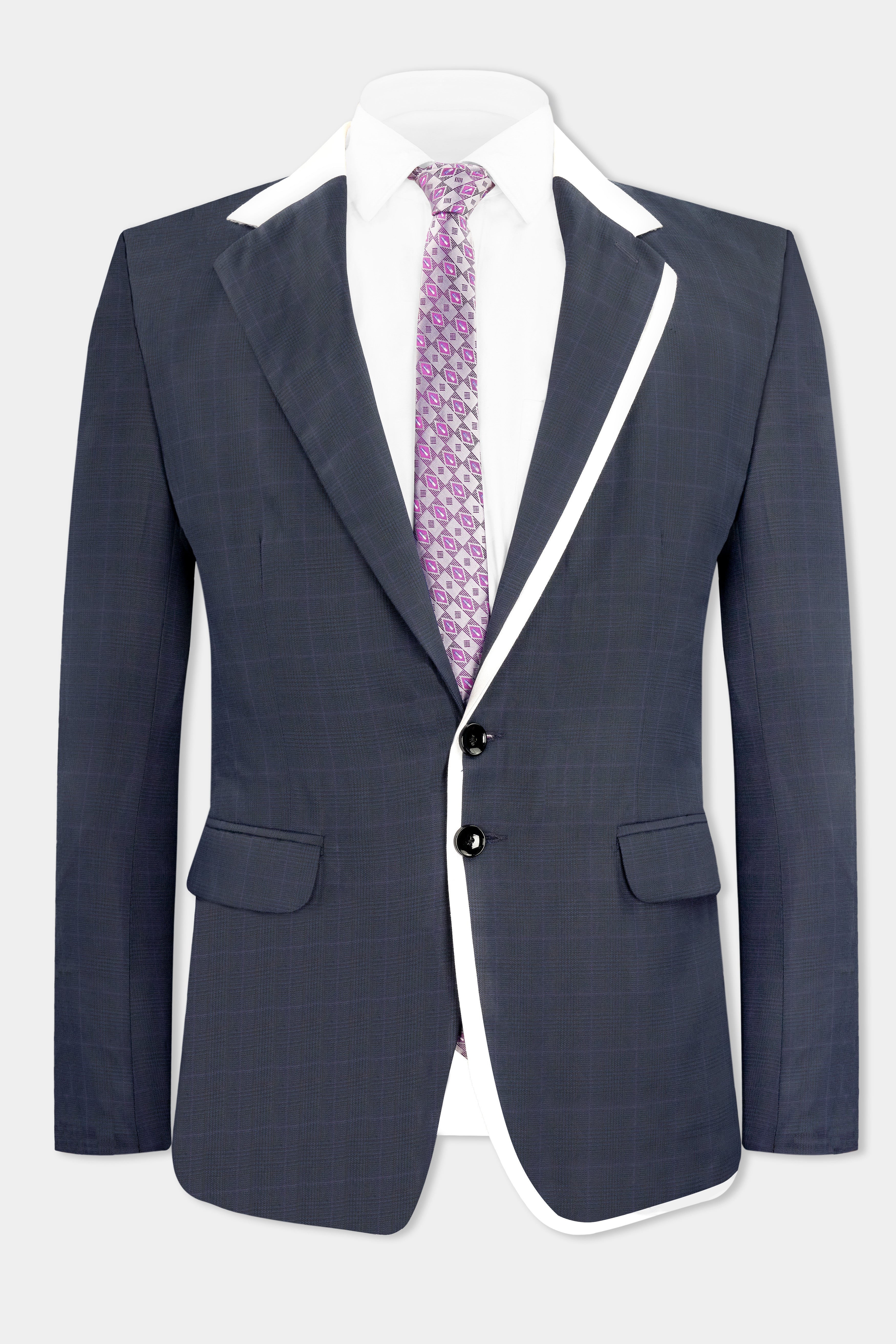 Baltic Blue with White Piping Work and Checkered Wool Rich Designer Suit ST2737-SB-D84-36, ST2737-SB-D84-38, ST2737-SB-D84-40, ST2737-SB-D84-42, ST2737-SB-D84-44, ST2737-SB-D84-46, ST2737-SB-D84-48, ST2737-SB-D84-50, ST2737-SB-D84-52, ST2737-SB-D84-54, ST2737-SB-D84-56, ST2737-SB-D84-58, ST2737-SB-D84-60