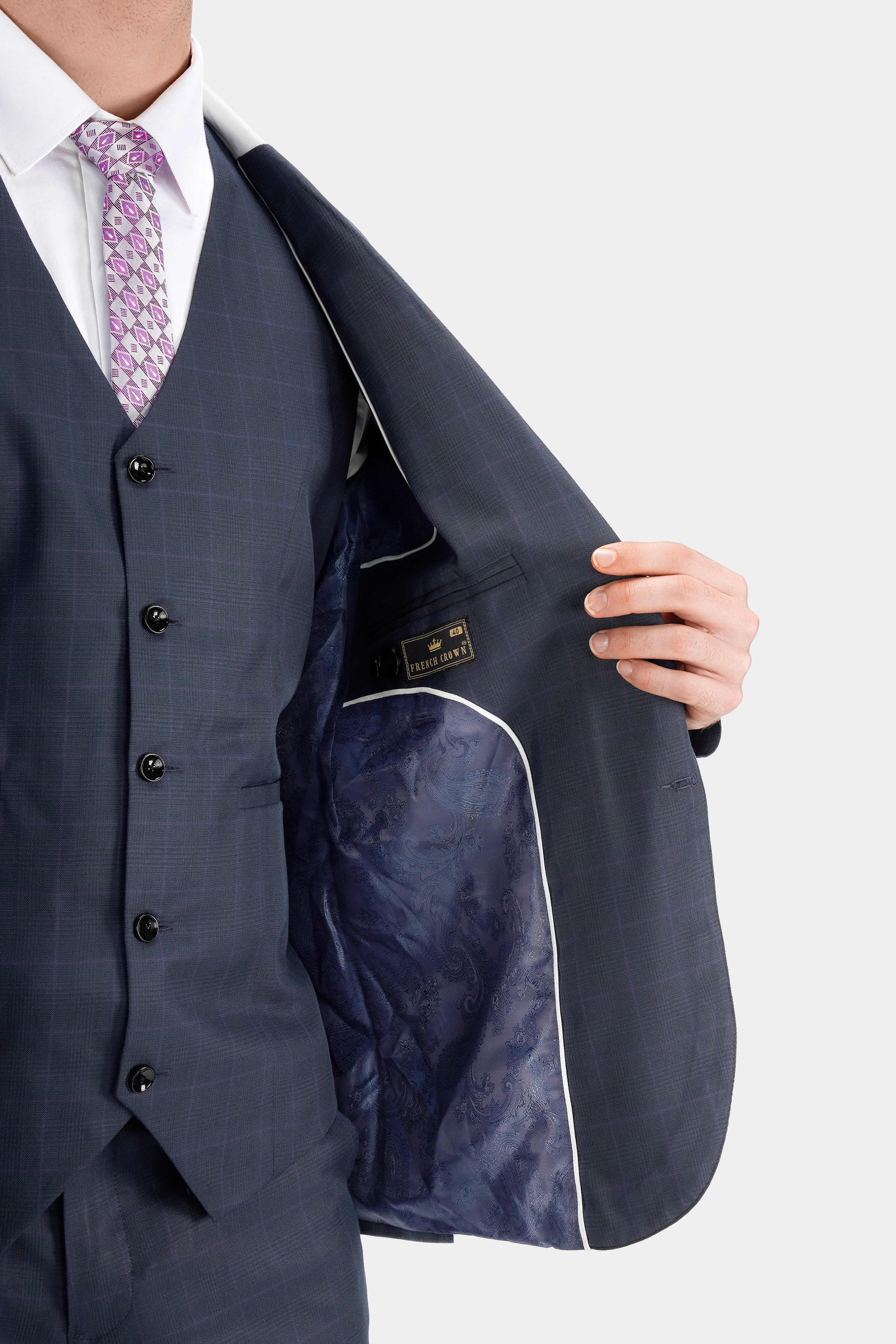 Baltic Blue with White Piping Work and Checkered Wool Rich Designer Suit ST2737-SB-D84-36, ST2737-SB-D84-38, ST2737-SB-D84-40, ST2737-SB-D84-42, ST2737-SB-D84-44, ST2737-SB-D84-46, ST2737-SB-D84-48, ST2737-SB-D84-50, ST2737-SB-D84-52, ST2737-SB-D84-54, ST2737-SB-D84-56, ST2737-SB-D84-58, ST2737-SB-D84-60