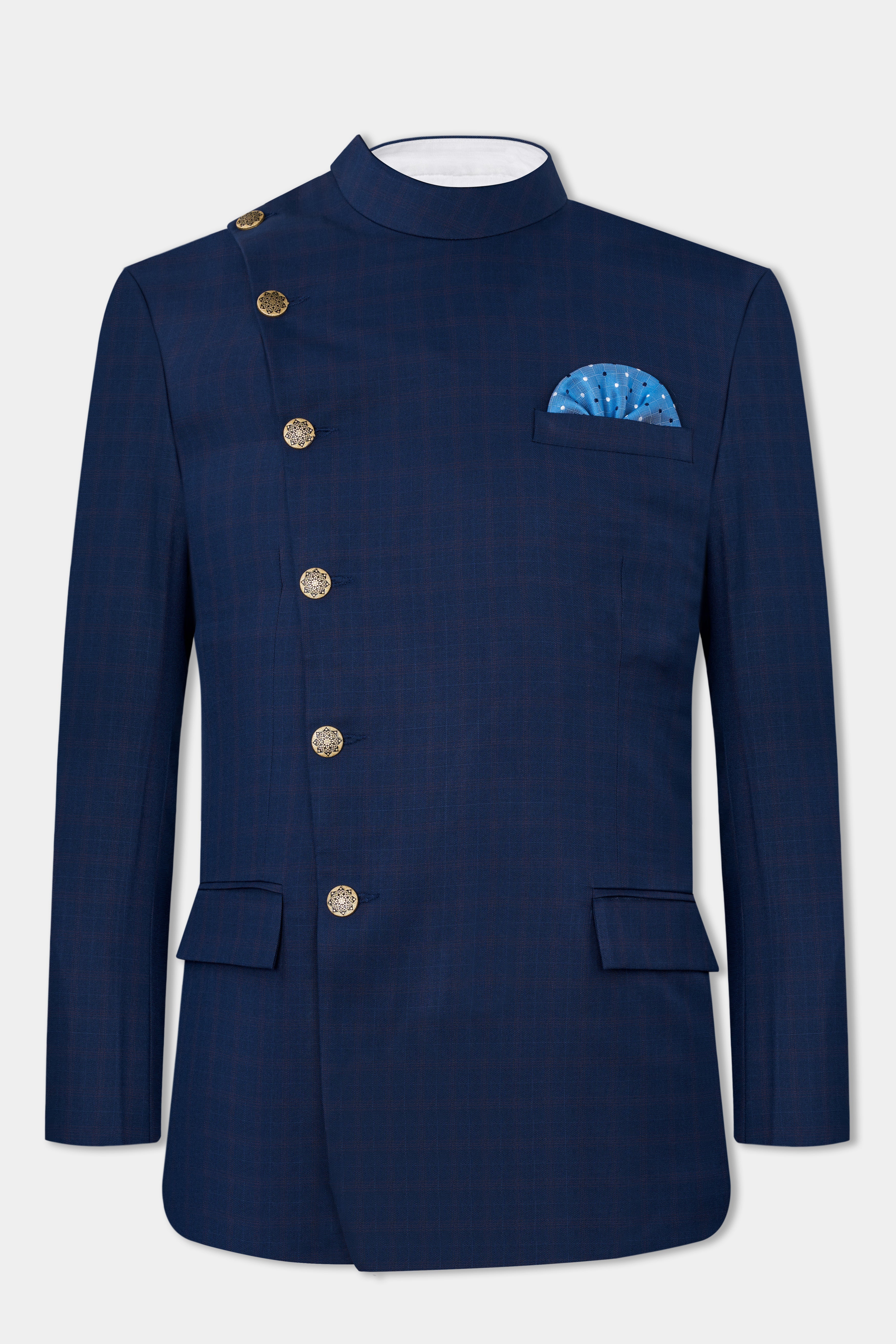Nile Blue Wool Rich Cross Buttoned Bandhgala Suit ST2806-CBG2-36, ST2806-CBG2-38, ST2806-CBG2-40, ST2806-CBG2-42, ST2806-CBG2-44, ST2806-CBG2-46, ST2806-CBG2-48, ST2806-CBG2-50, ST2806-CBG2-52, ST2806-CBG2-54, ST2806-CBG2-56, ST2806-CBG2-58, ST2806-CBG2-60