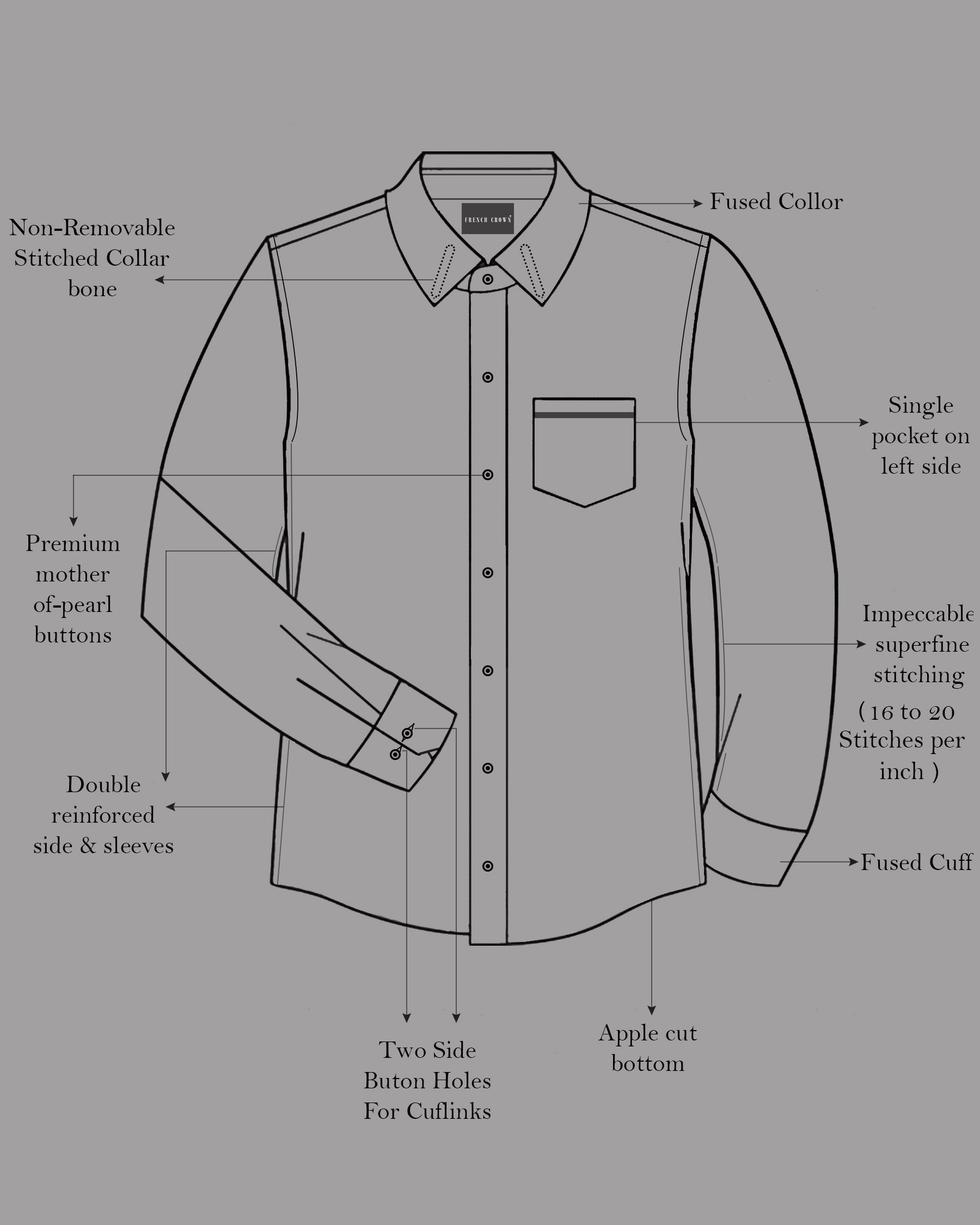 Botticelli Gray Printed Super Soft Premium Cotton Shirt