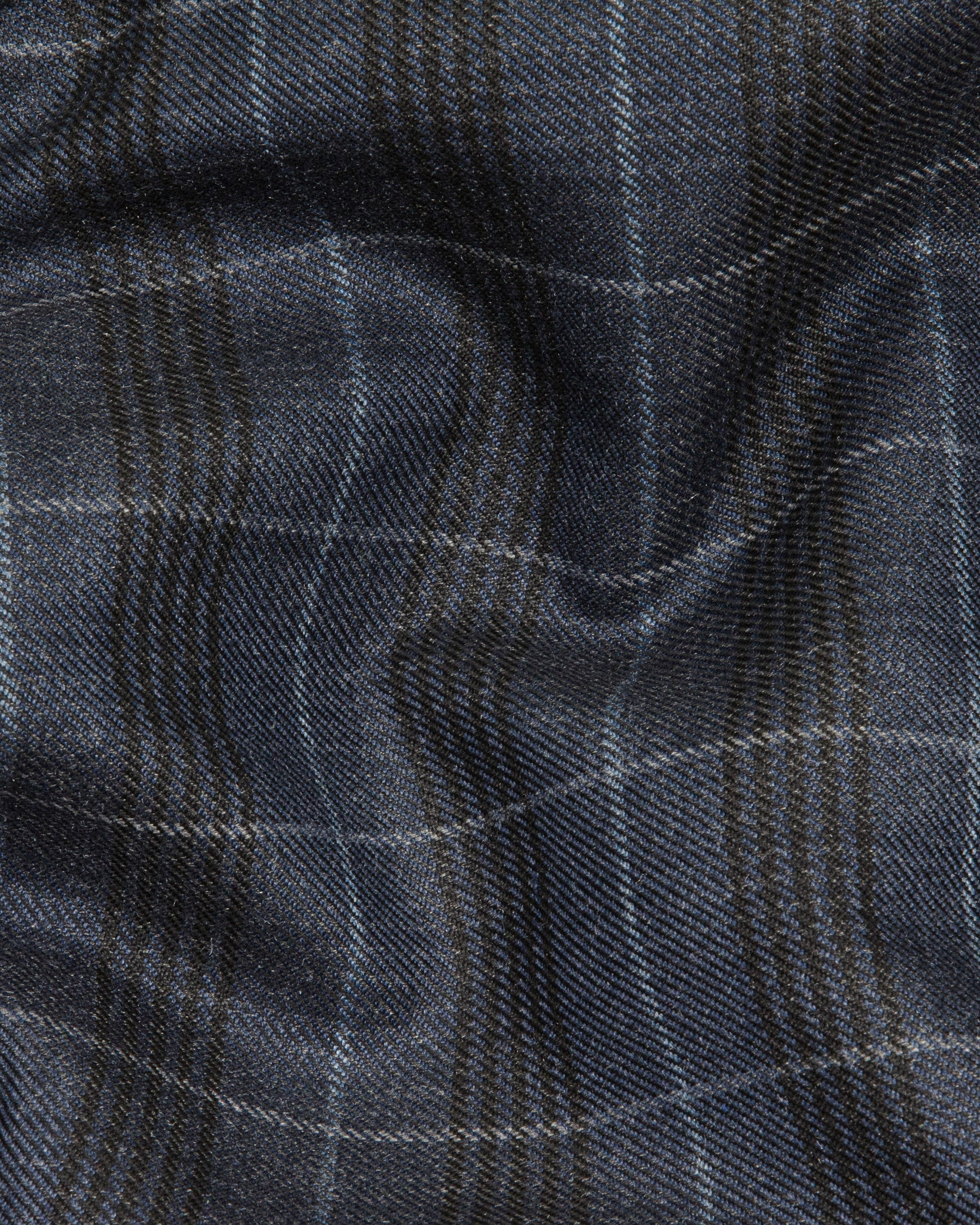 Tuna Blue Checked Luxurious Wool Rich Pant