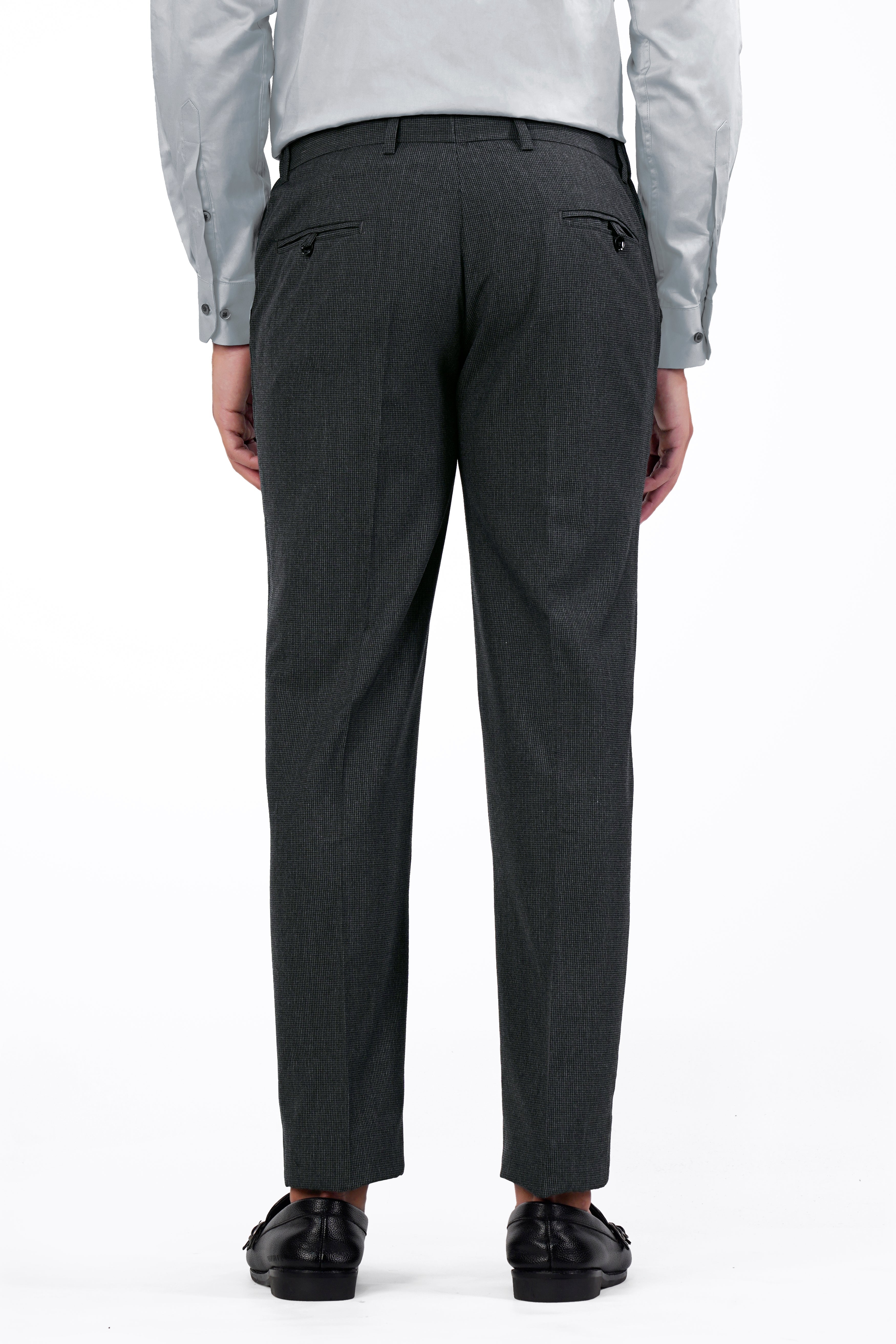 Capecod Gray Wool Rich Double Breasted Designer Trench Coat With Pant