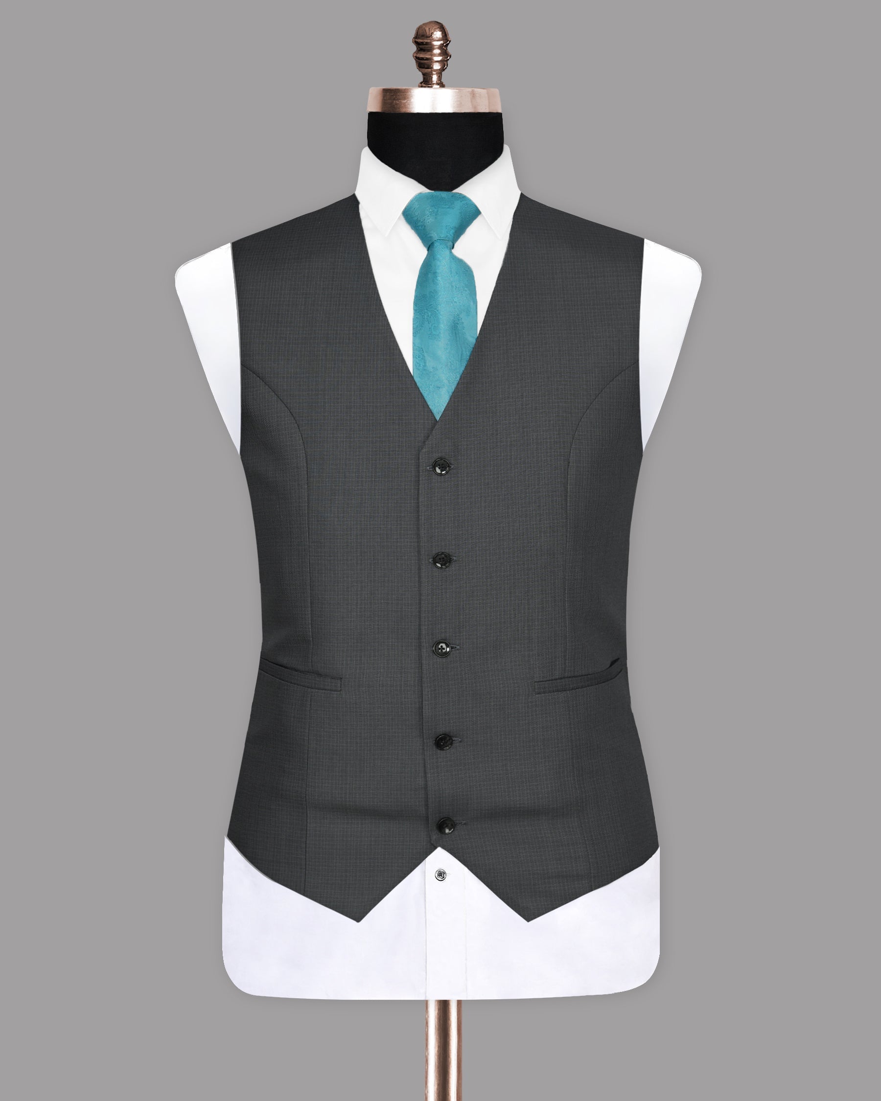 Anchor Grey Micro Checked Waistcoat V936-48, V936-52, V936-36, V936-46, V936-54, V936-38, V936-40, V936-44, V936-56, V936-58, V936-60, V936-50, V936-42