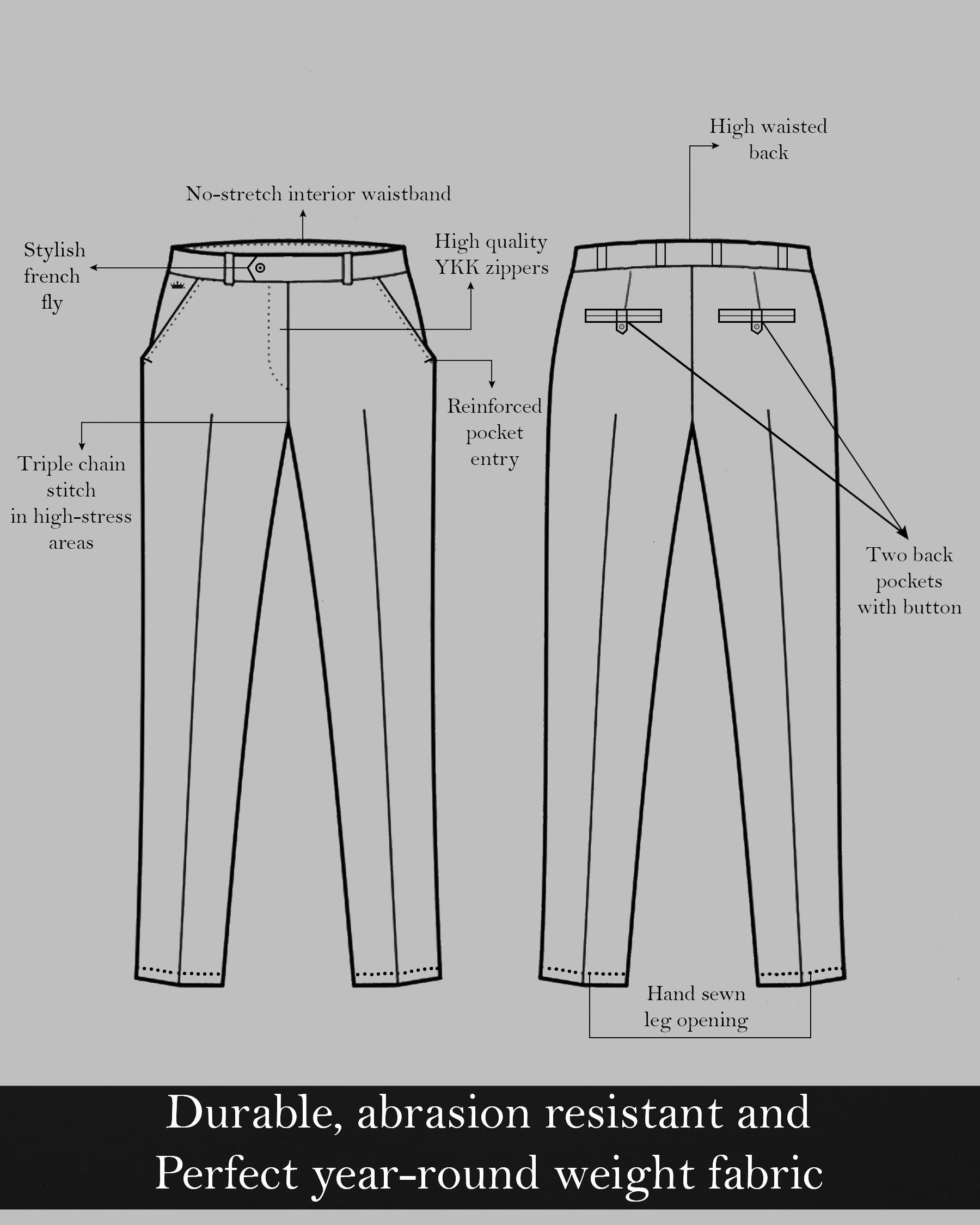 Bronco Light Gray Plaid Pant