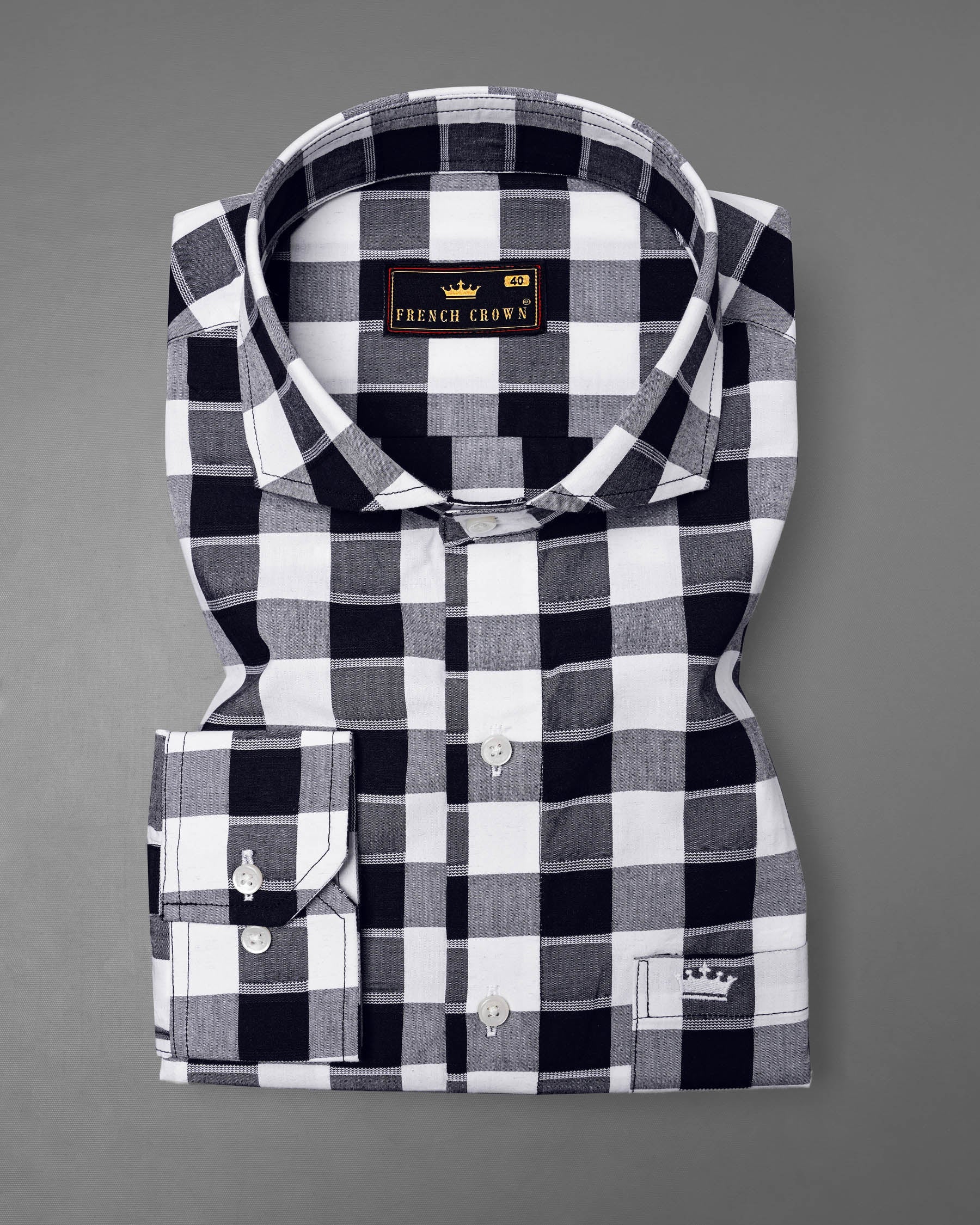 Bright White and Navy Checked Dobby Premium Giza Cotton Shirt 7822-CA-38, 7822-CA-H-38, 7822-CA-39,7822-CA-H-39, 7822-CA-40, 7822-CA-H-40, 7822-CA-42, 7822-CA-H-42, 7822-CA-44, 7822-CA-H-44, 7822-CA-46, 7822-CA-H-46, 7822-CA-48, 7822-CA-H-48, 7822-CA-50, 7822-CA-H-50, 7822-CA-52, 7822-CA-H-52
