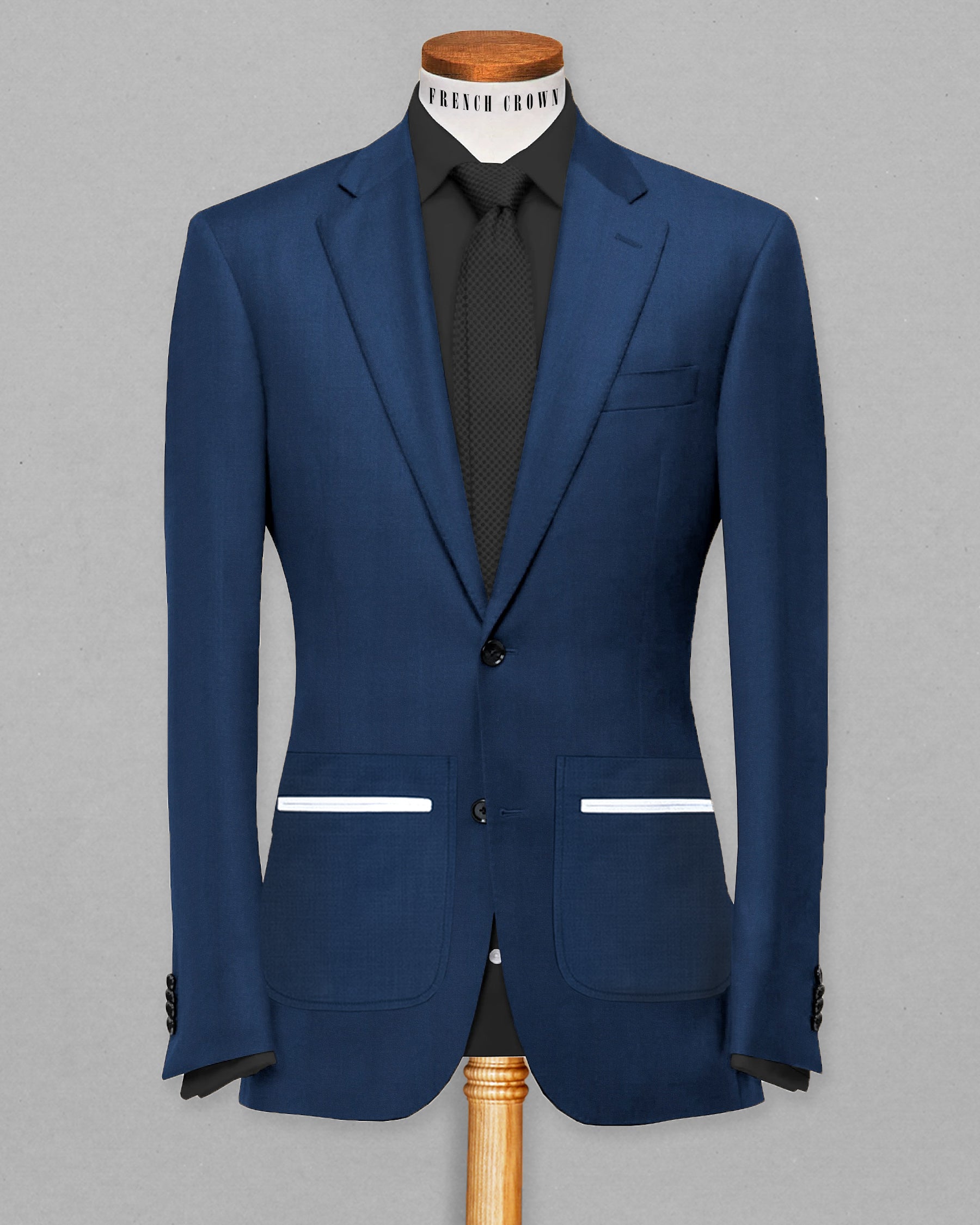 Blue Patch Subtle Sheen Pockets Performance Blazer