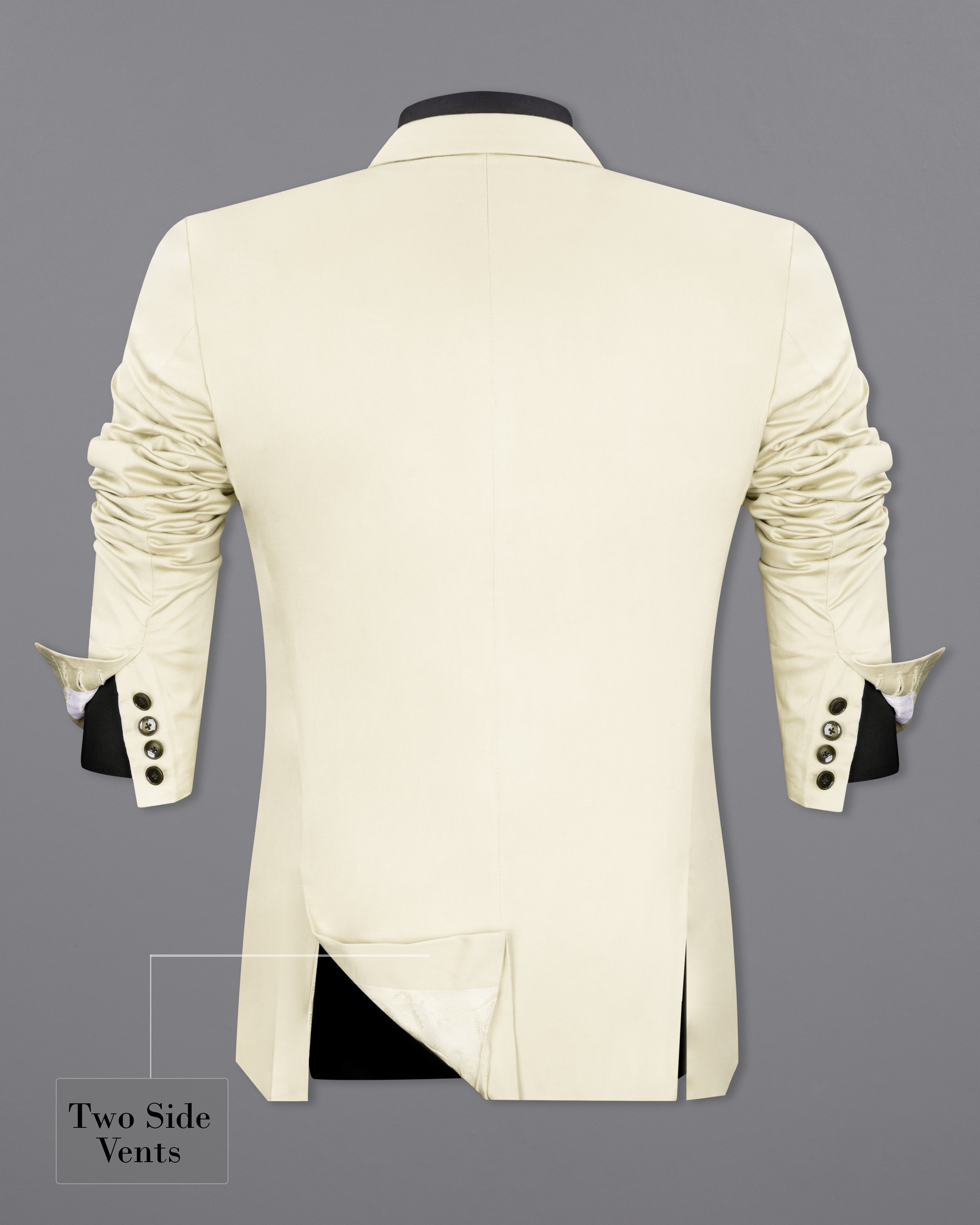 Merino Cream Stretchable Premium Cotton traveler Blazer