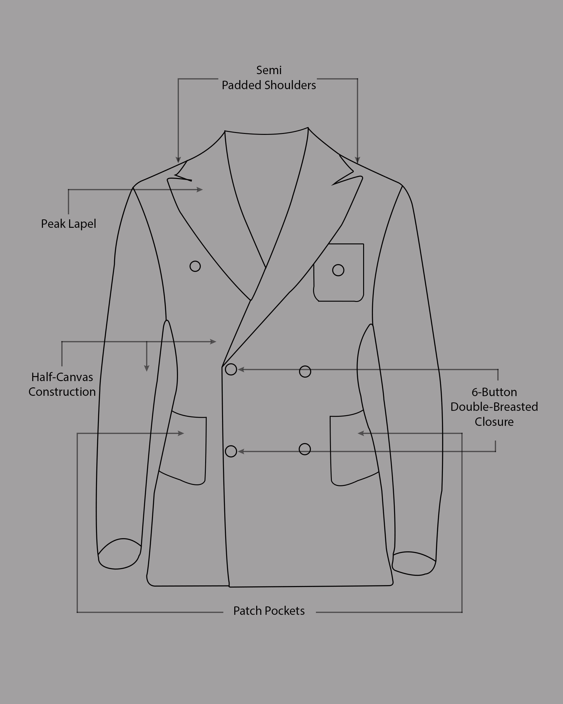 Scarpa Flow Gray Double Breasted Sports Suit