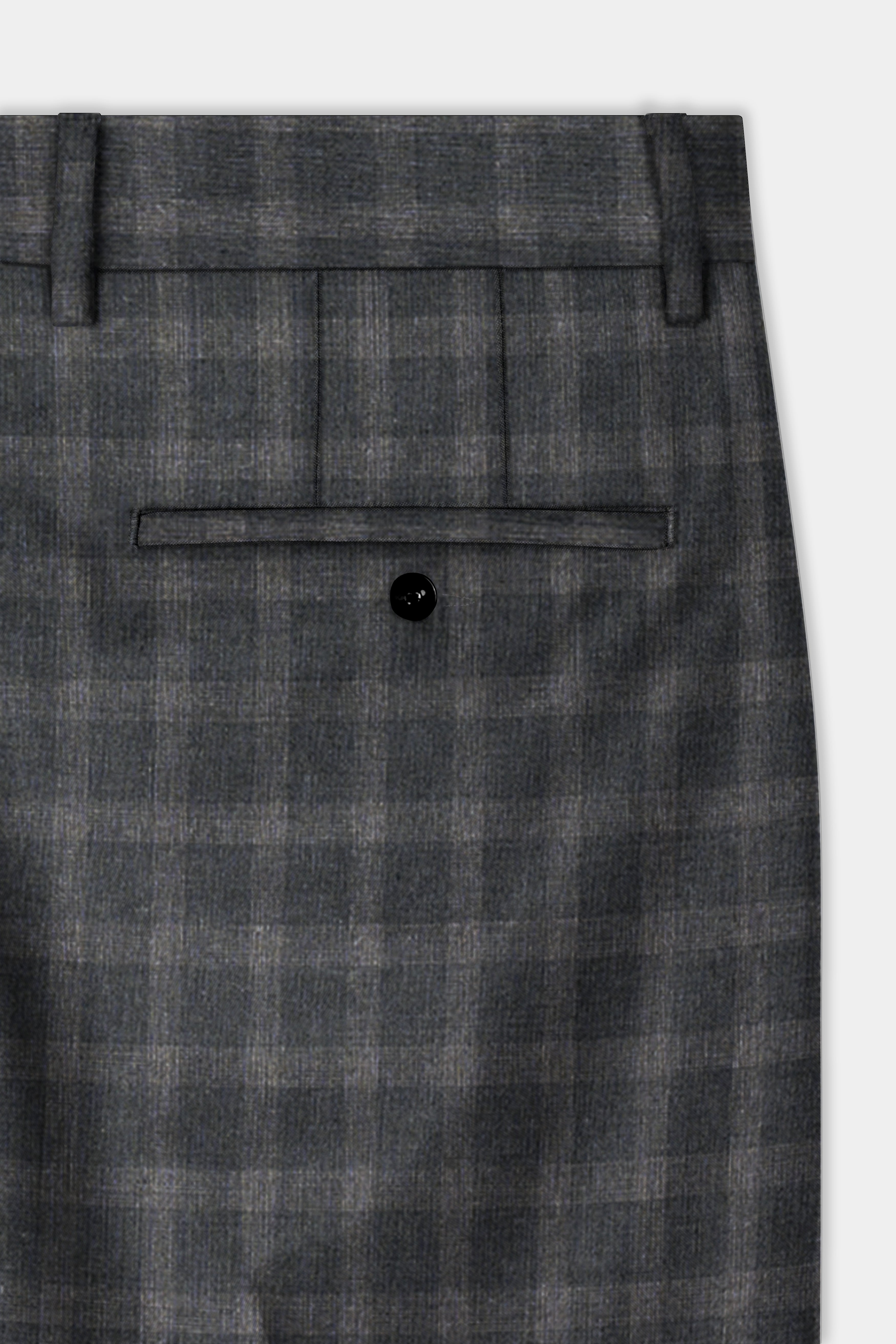 Gravel Gray Checkered Wool Blend Single Breasted Suit