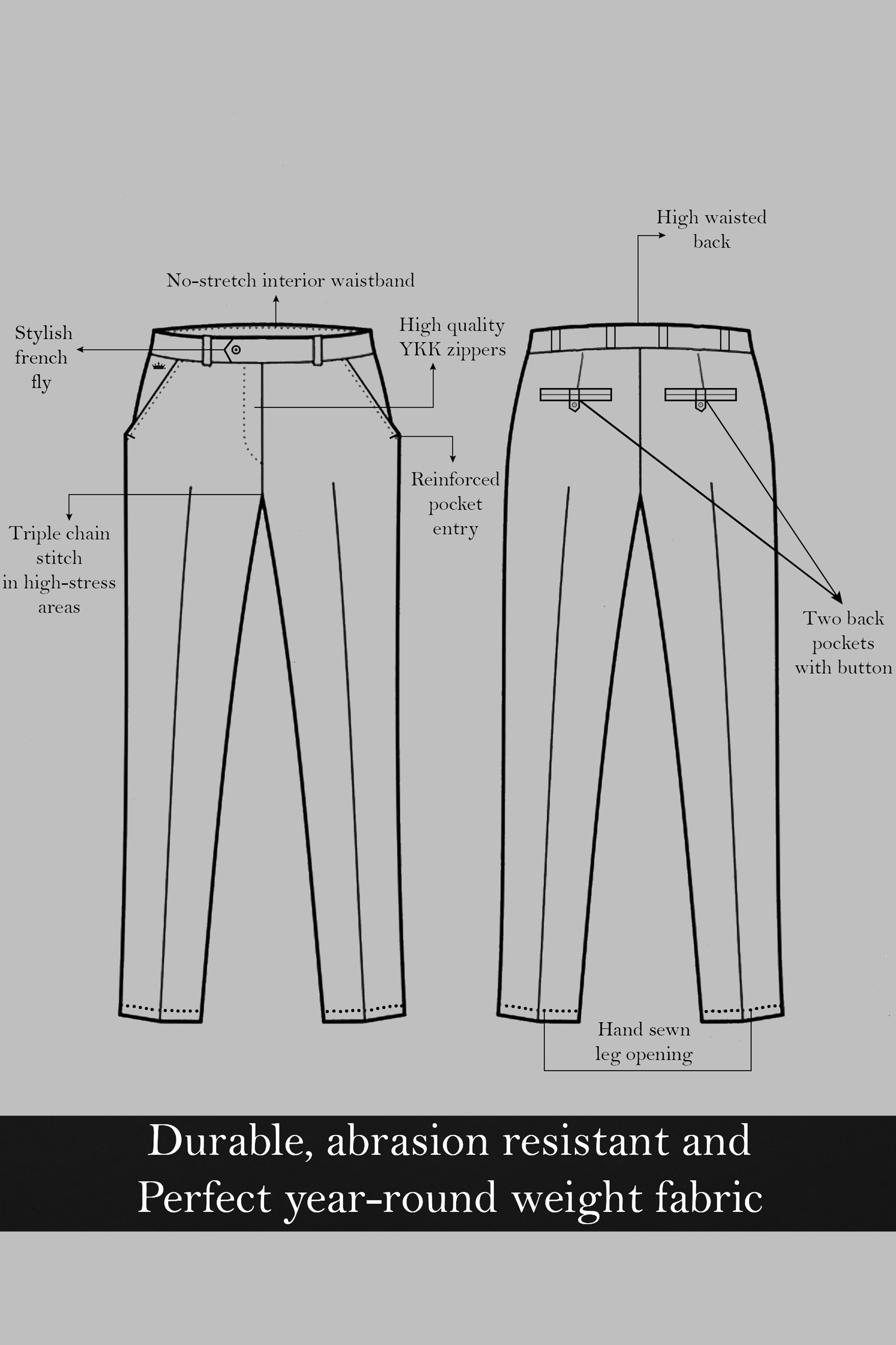 Twine Brown Dobby Textured Premium Giza Cotton Pant